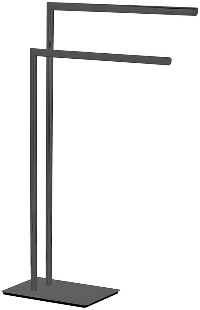 WENKO Handtuchständer Modell Recco, aus lackiertem Stahl, 2 Handtuchstangen, schwere Bodenplatte