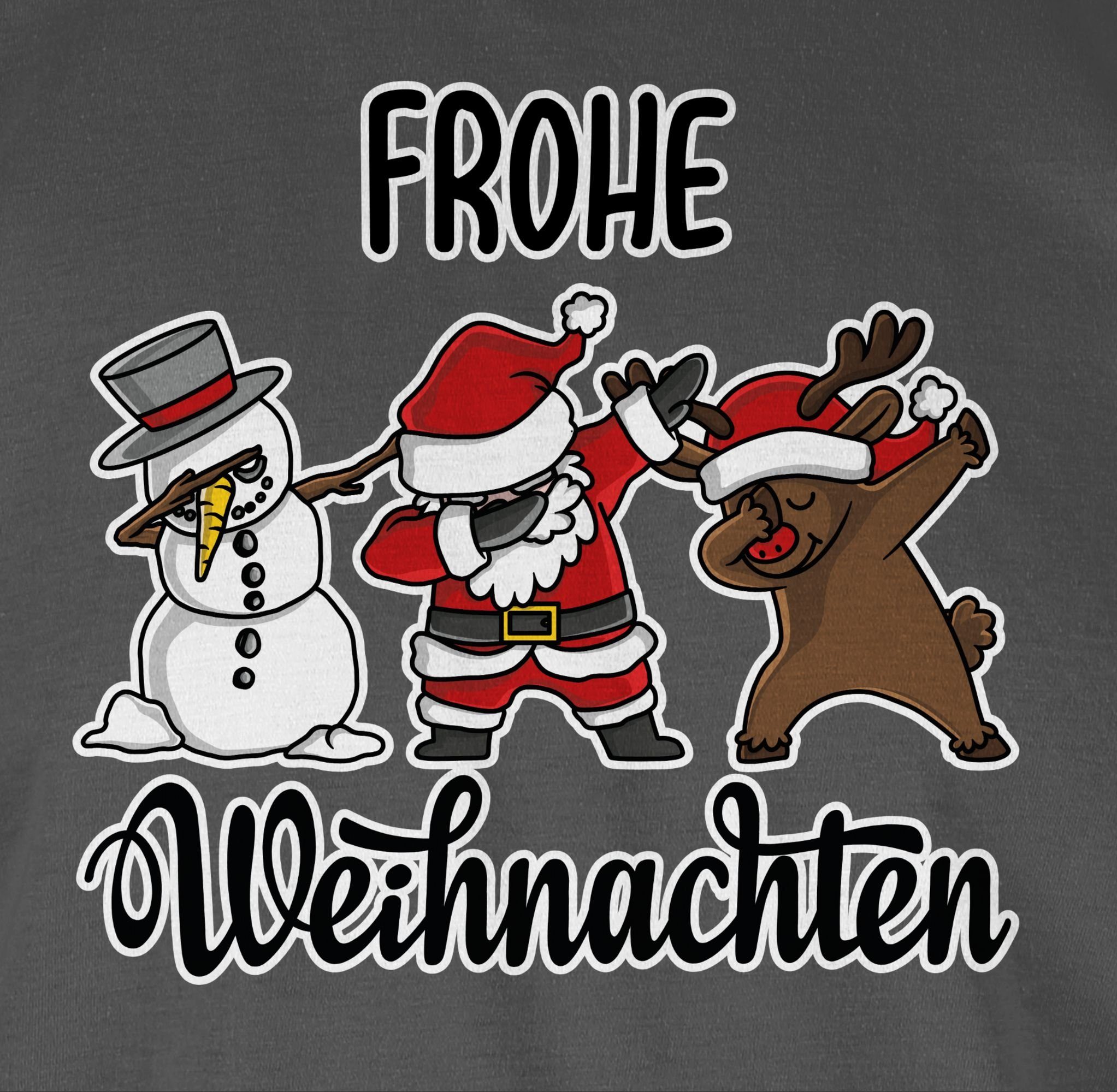 Dunkelgrau Weihnachten Kleidung Frohe Weihachten Dabbing Rundhalsshirt Shirtracer 2