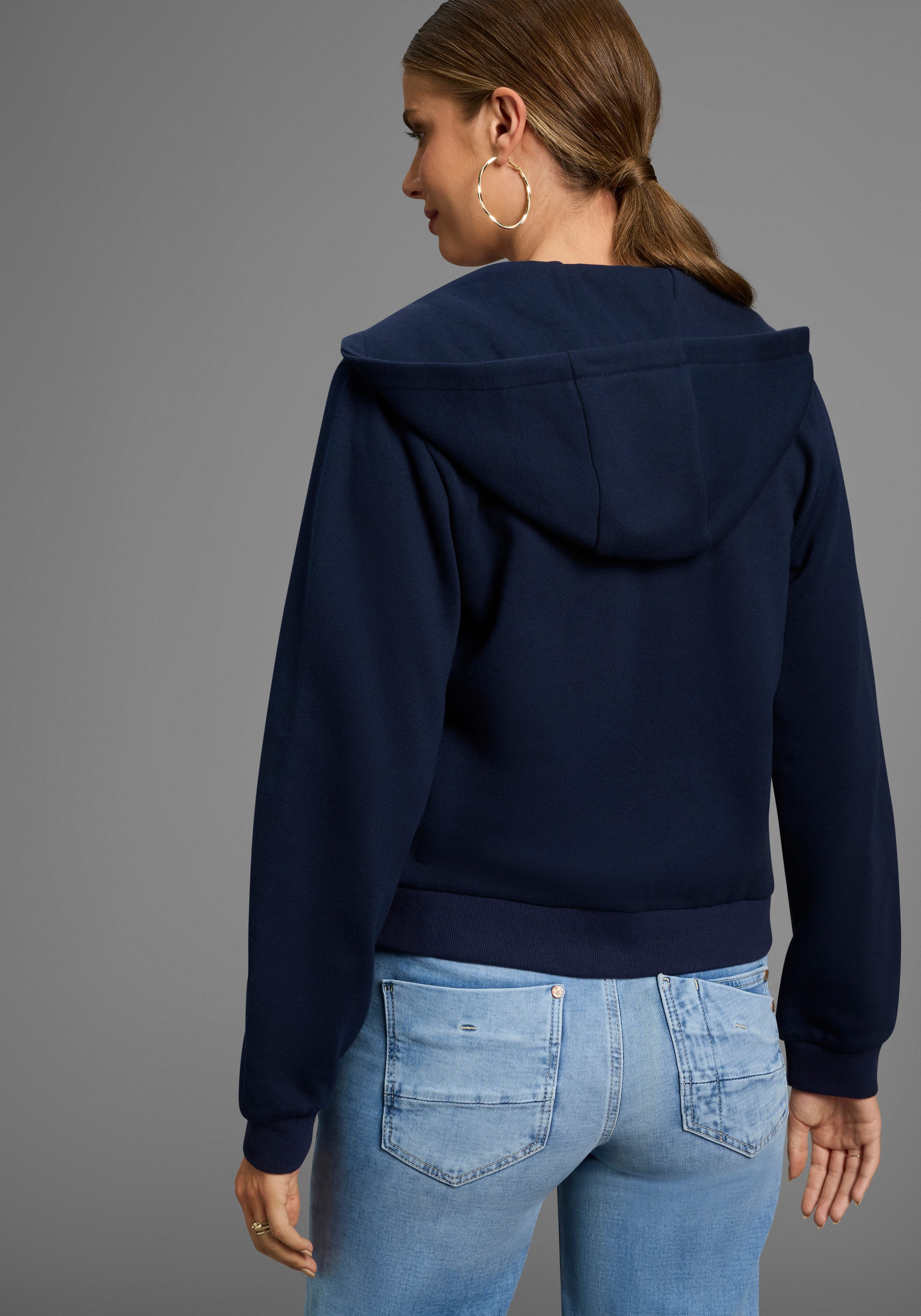 DELMAO Kapuzensweatjacke mit Reißverschluss, Kapuze & günstig online kaufen