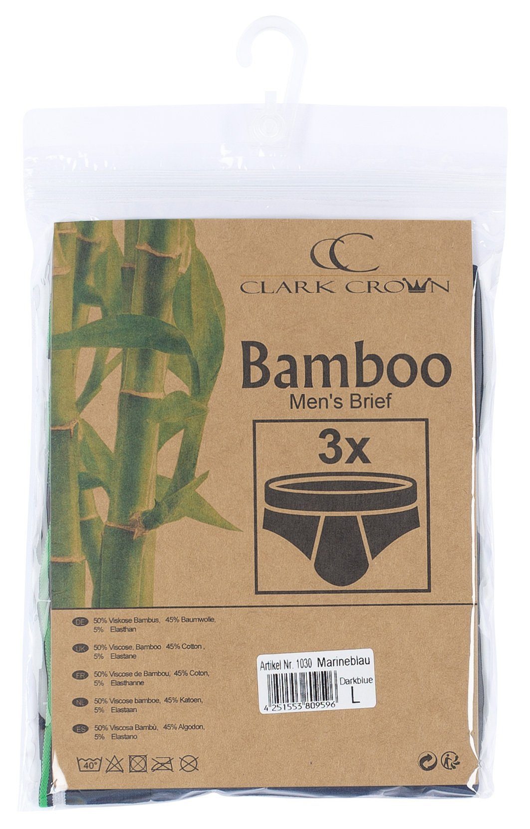 durch Bambusfaser (3-St) atmungsaktiv Clark Slip Crown® marineblau
