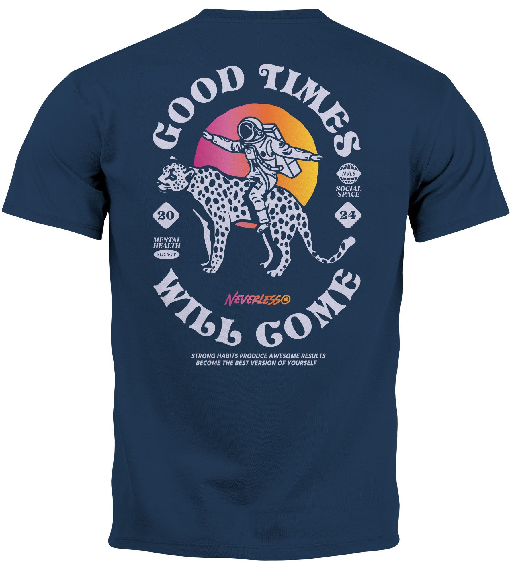 Neverless Print-Shirt Herren T-Shirt Backprint Rücken-Aufdruck günstig online kaufen