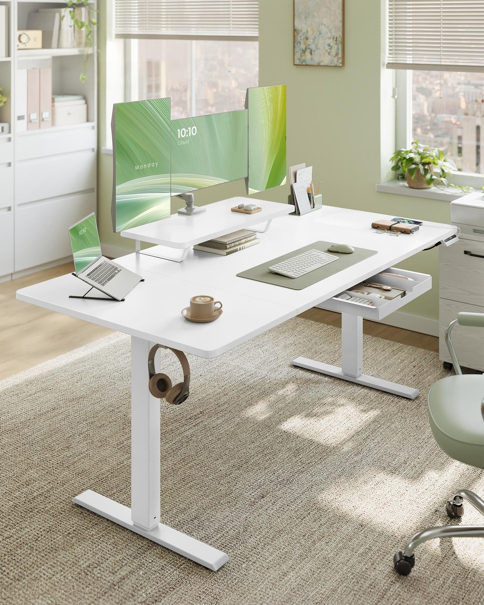 VASAGLE Schreibtisch Höhenverstellbarer, flexibel montierbarer Monitorständ günstig online kaufen