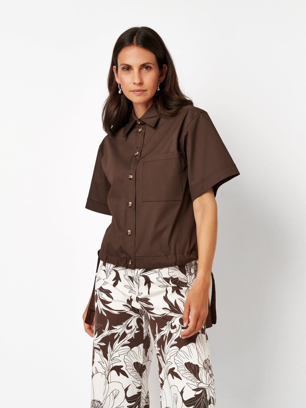 TONI Hemdbluse Clay mit seitlicher Raffung