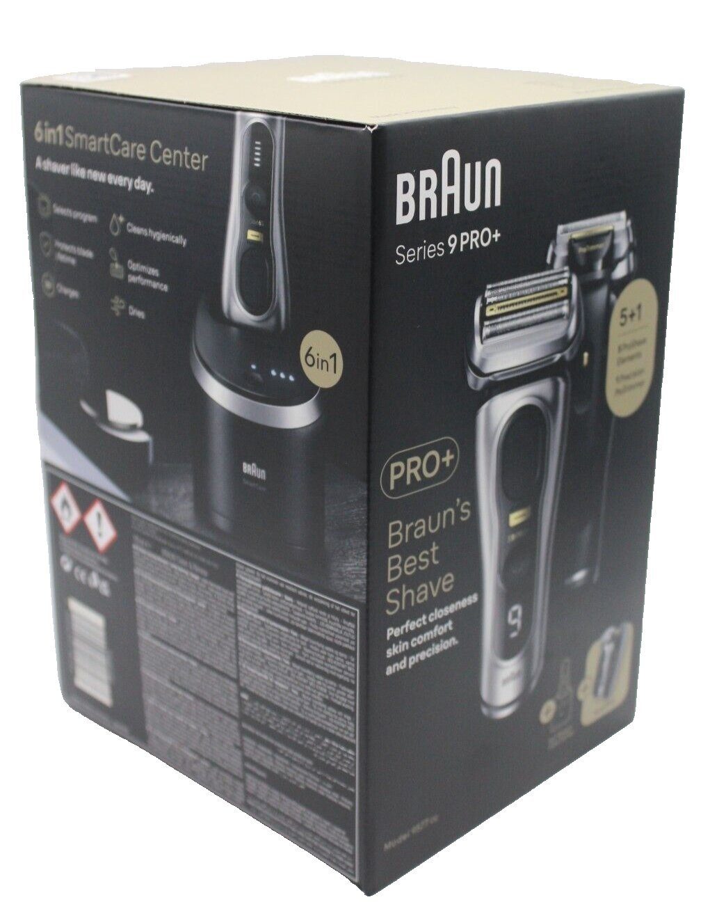 Braun Haar- und Wasserdicht, Pro+ Ladeetui Dry, Reinigungs- 9577cc Scherkopf Premium und Bartschneider 9 4+1 sowie & Wet mit Ladestation, Series Herrenrasierer