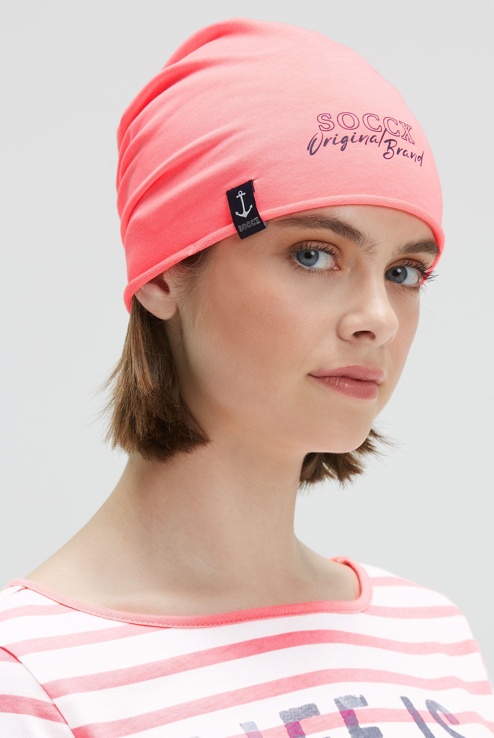 SOCCX Beanie mit Rollsaum