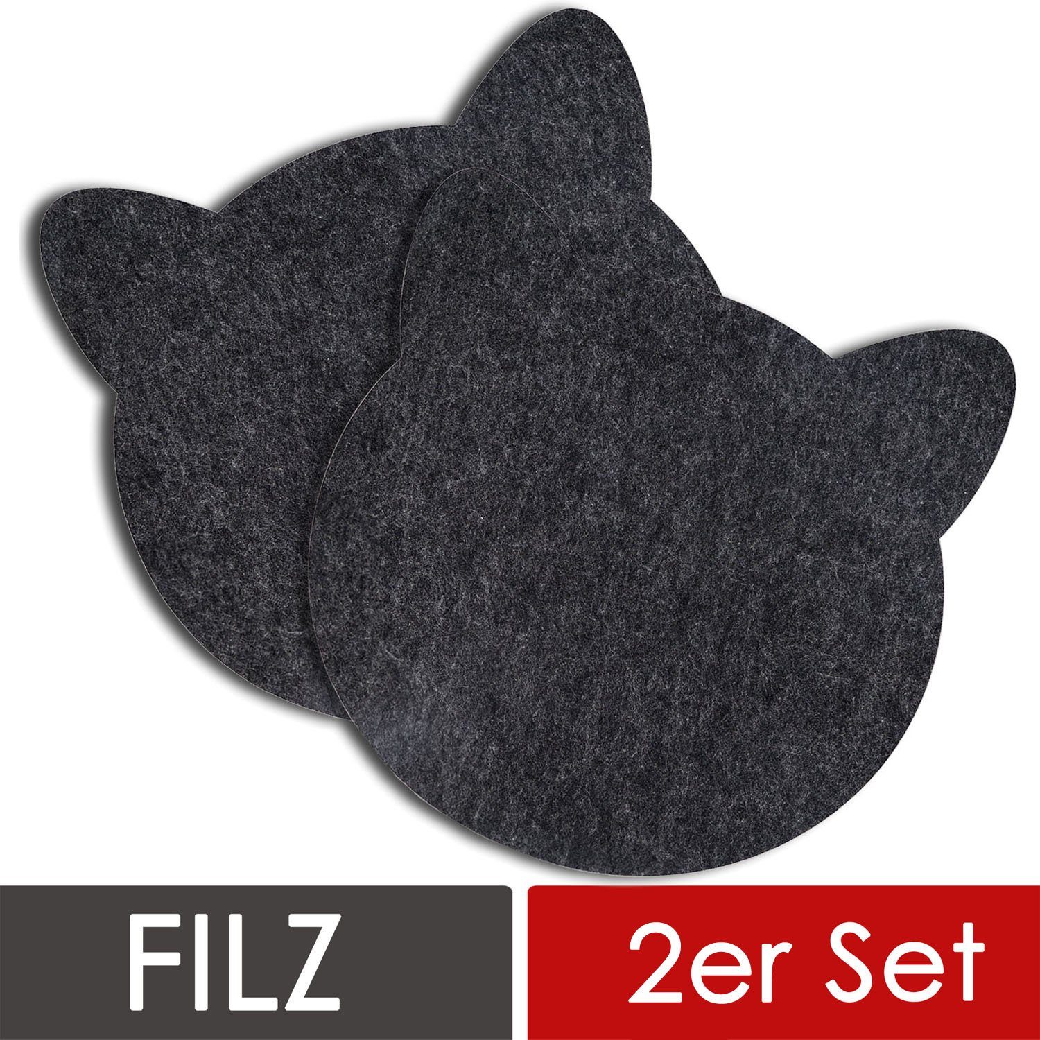 wortek Platzset Filz Kinder Tischset Platzset aus Filz Filzmatte, (Set, 2-St., 2-teilig), waschbare Tisch-Untersetzer, Teller-Untersetzer