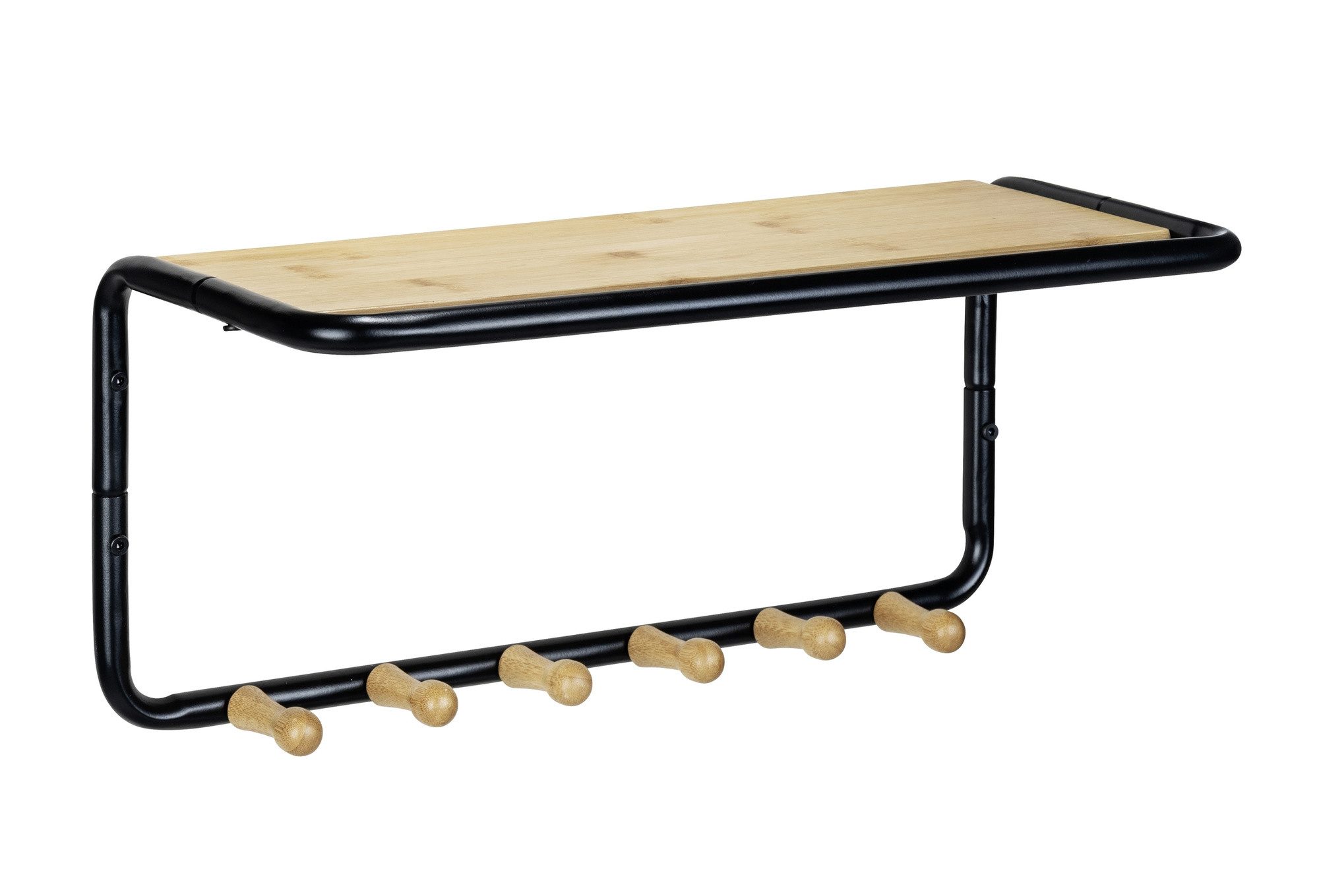 WENKO Wandregal Wandregal mit Bambushaken LOFT, 58 x 26 x 26 cm, WENKO