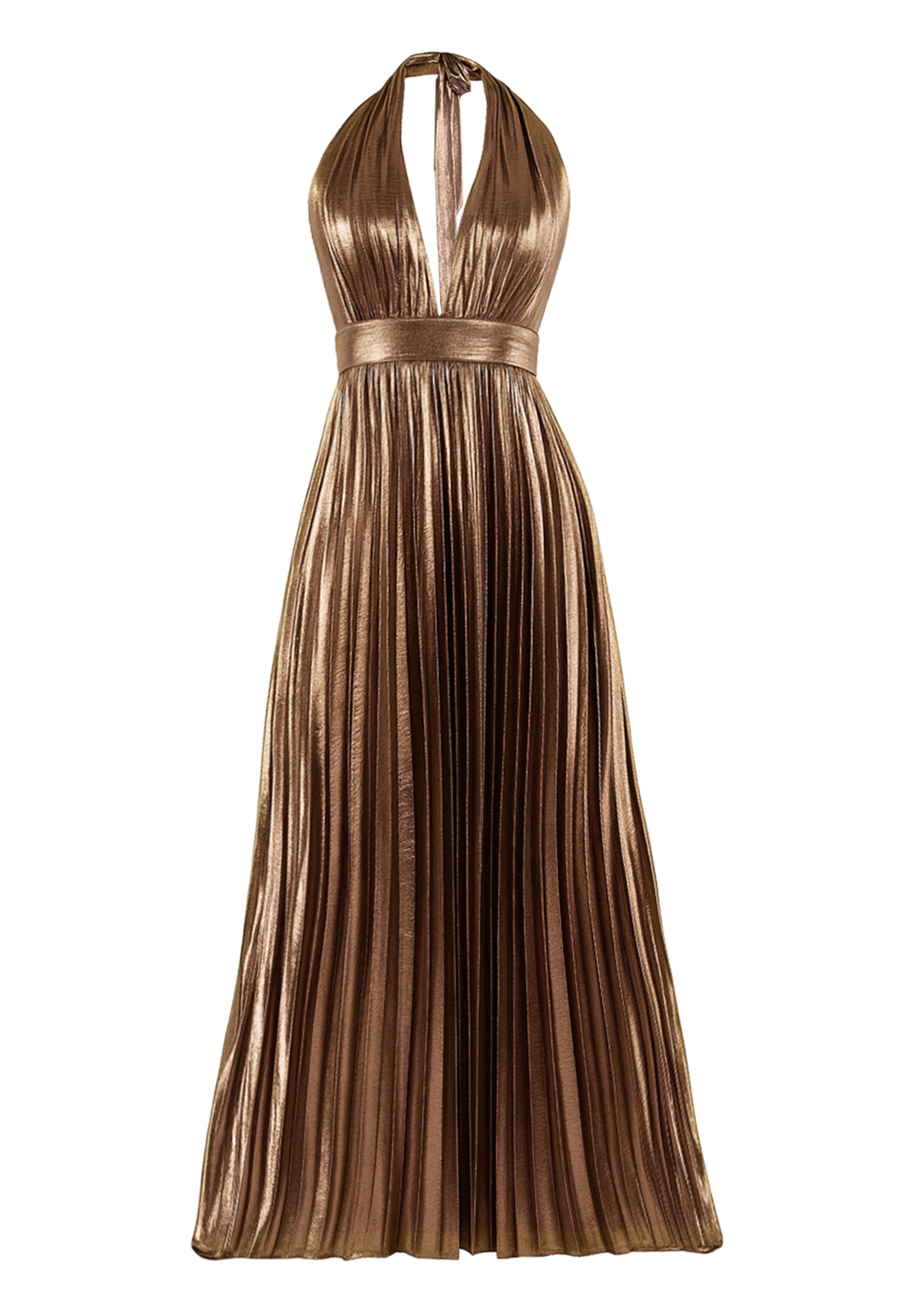 Goddiva Maxikleid Sunrise Foil Halterneck A Line Maxi Dress langes Kleid günstig online kaufen