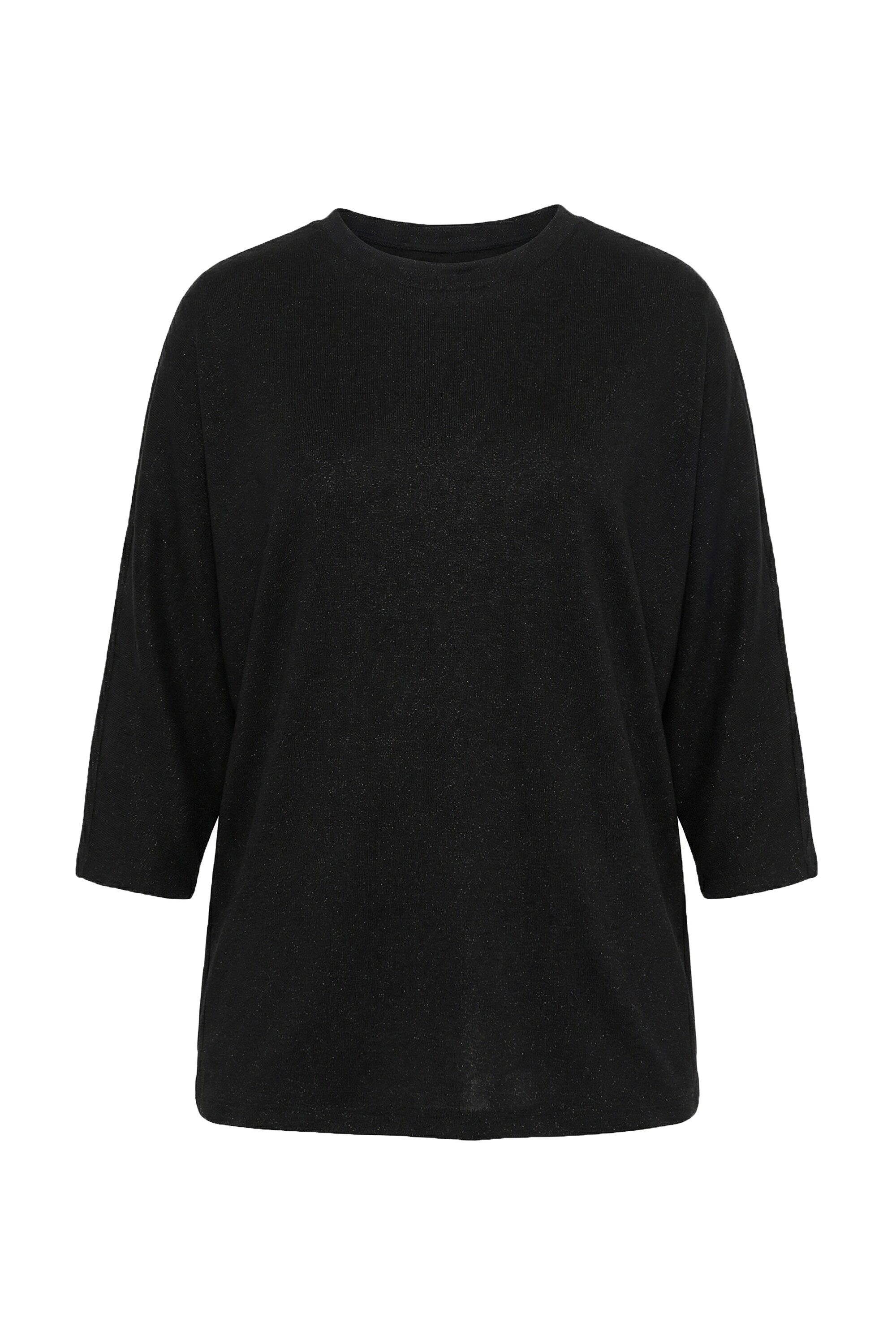 Jacquardpullover Pullover Rhomben-Struktur Glitzereffekt Stehkragen