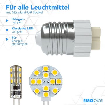 EAZY CASE Lampenfassung Lampensockel Sets E27 auf G9 Adapter Fassung Lampe Stecker Glühbirne, (Spar-Set), Lampenadapter E27 zu G9 Adapter Lampen LED Halogen Energiesparlampen
