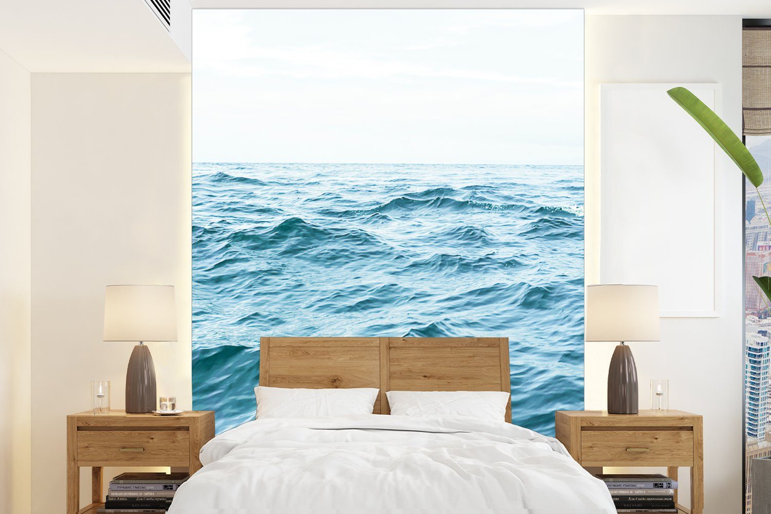 MuchoWow Fototapete Meer - Wasser - Natur - Ozean, Matt, bedruckt, (4 St), Montagefertig Vinyl Tapete für Wohnzimmer, Wandtapete