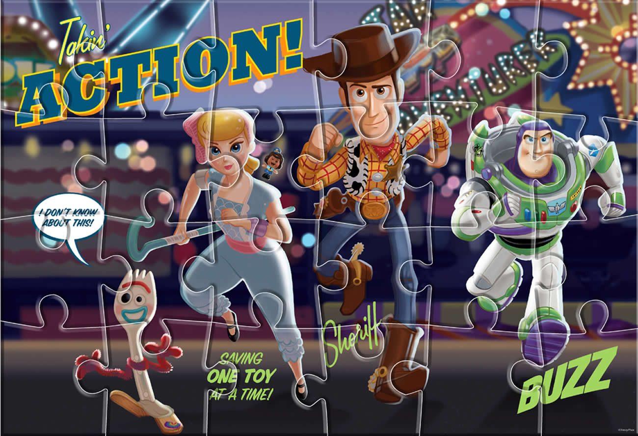 Diakakis Steckpuzzle 2in1 Malpuzzle Toy Story 4 24-tlg mit Ausmalbilder, Puzzleteile