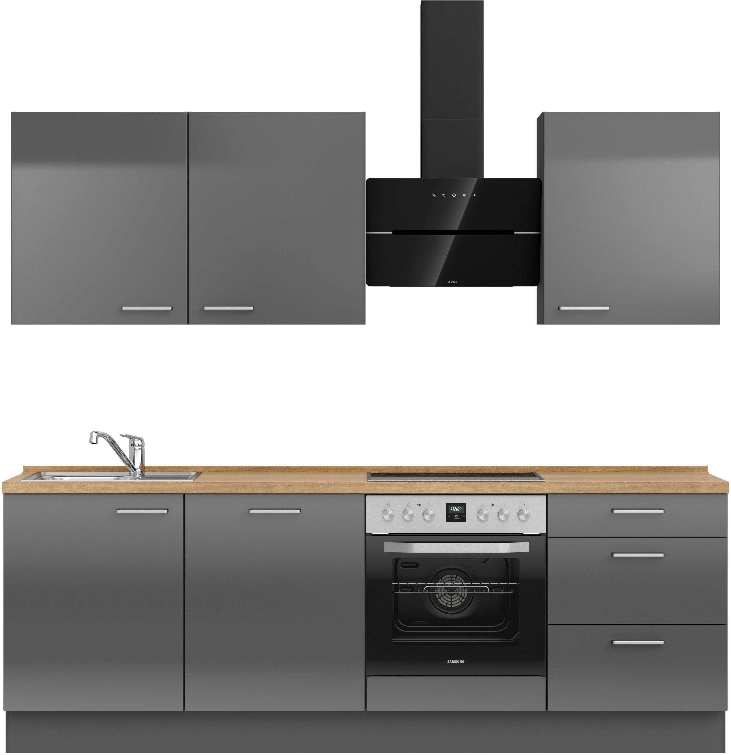nobilia® Кухніzeile "Flash II", vormontiert, Ausrichtung wählbar, Breite 240 cm, wahlw. mit E-Geräten