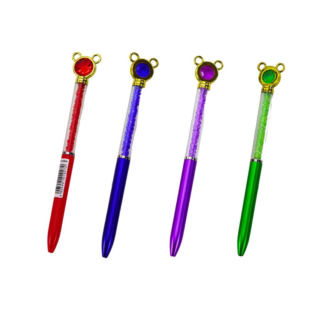 LEAN TOYS Kugelschreiber Glitzerstift Schmuckstift Mausanhänger, (Spar-Set, 1-tlg., 16 cm lang glitzernd), Mausanhänger, Glitzerschaft, 0,7 mm Mine