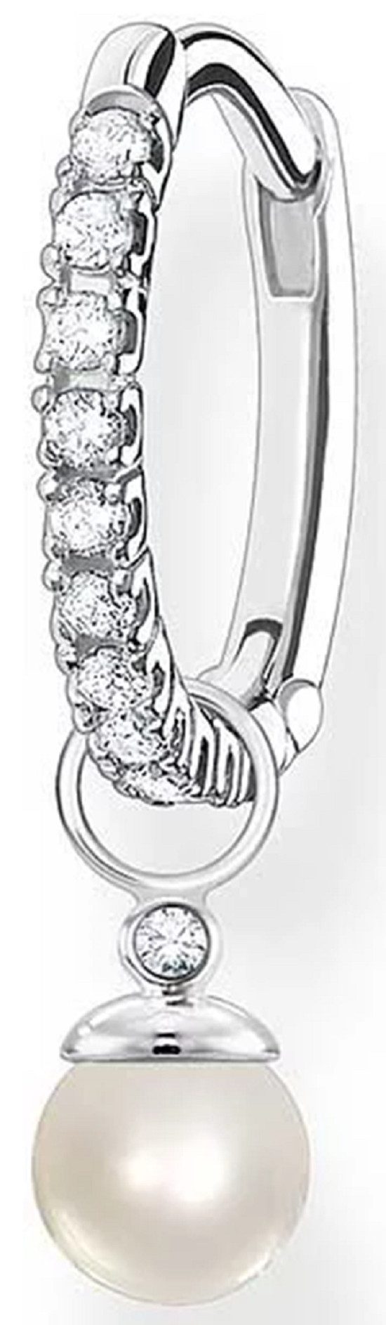 THOMAS SABO Creolen-Set Einzel Kreole mit Steinen und Perlen Anhänger