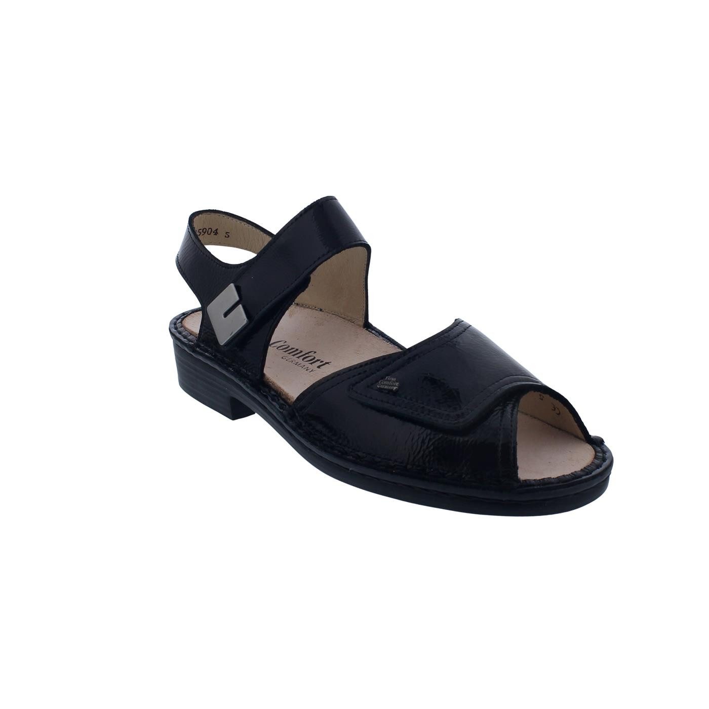 Finn Comfort Finn Comfort Luxor Sandale 2408-022099, Knautschlack-Leder, Schwarz Sandale – Bild 2 von 5
