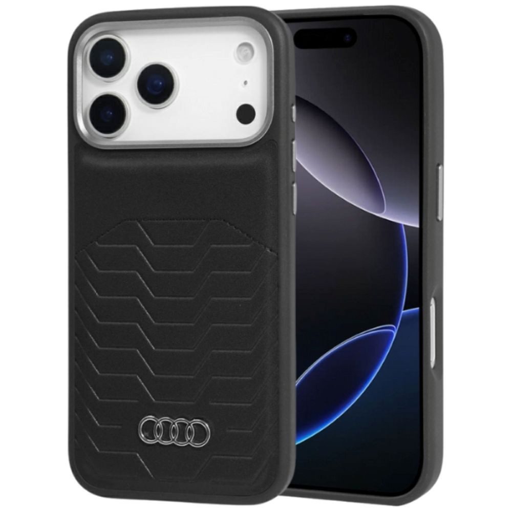 Audi Handyhülle Case iPhone 17 Pro Max GT MagSafe Kunstleder schwarz Logo 6,9 Zoll, Kantenschutz