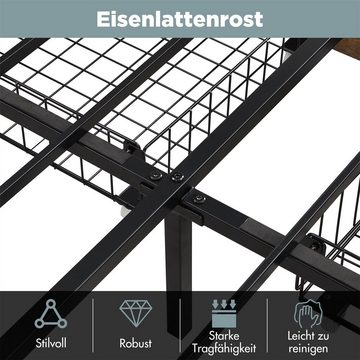 Fangqi Polsterbett 140/180 x 200cm Polsterbett,mit Stauraum,LED-Beleuchtung, Schublade x4