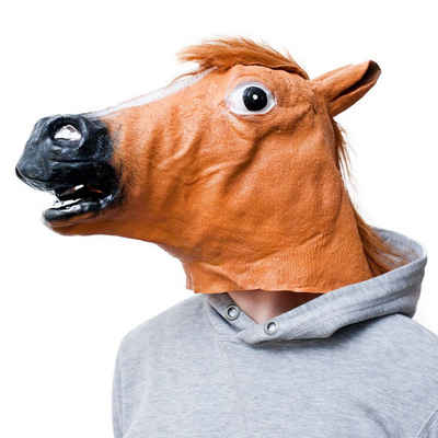 Goods+Gadgets Kostüm Pferdemaske Tier-Maske aus Latex Fancy Dress, Karneval & Halloween Pferde Kostüm