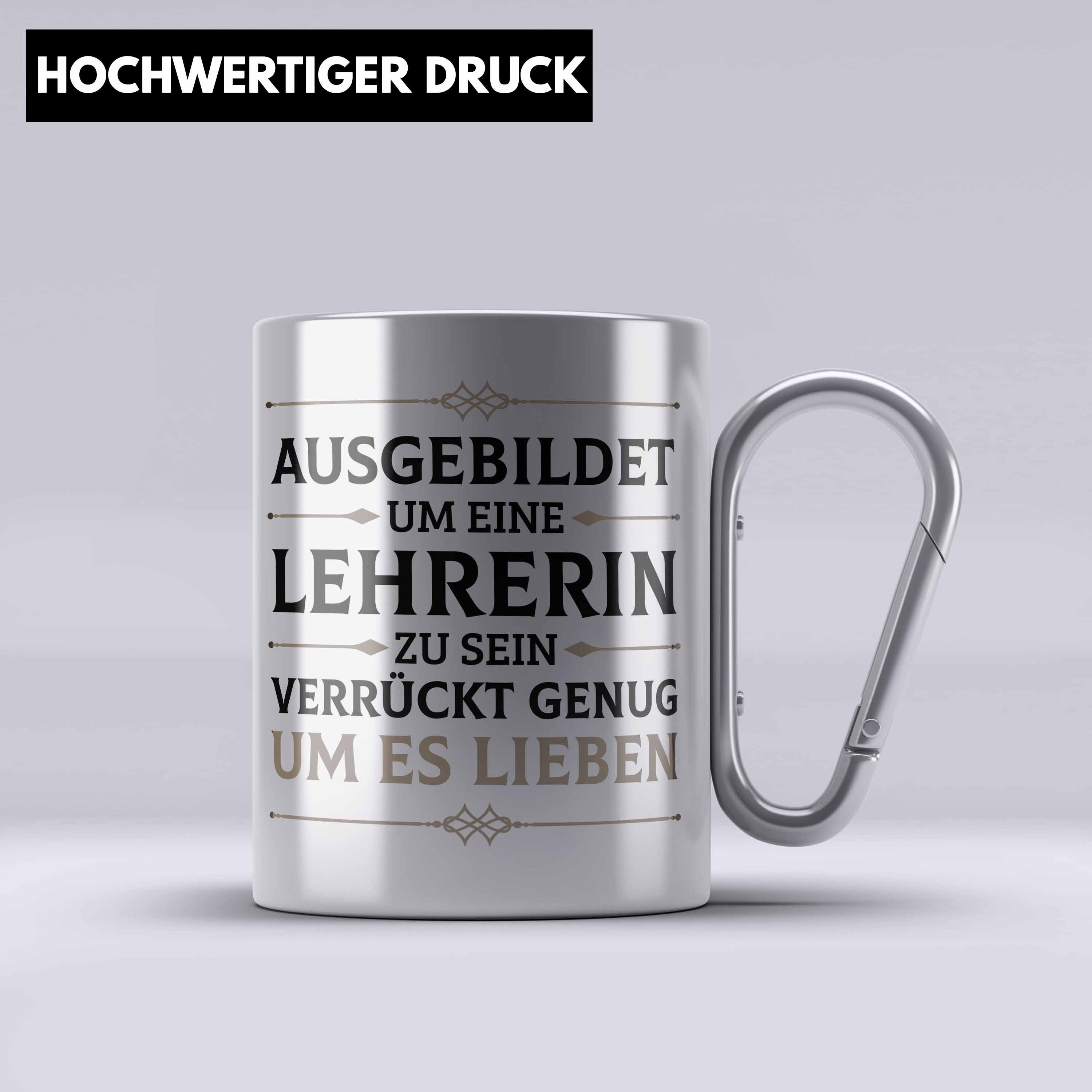 Danke Lustig Geschenkidee Tasse Edelstahl Lehrerin Thermotasse Geschenk Silber Grundschul Trendation