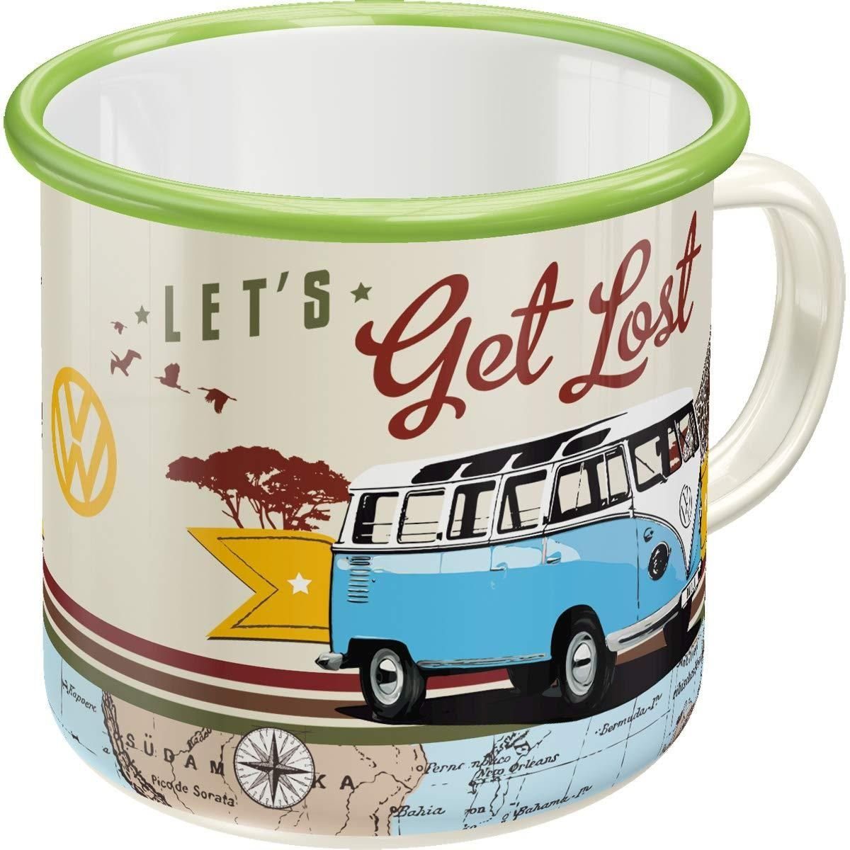 Nostalgic-Art Tasse Emaille-Becher - Volkswagen - VW Bulli - Let's Get Lost