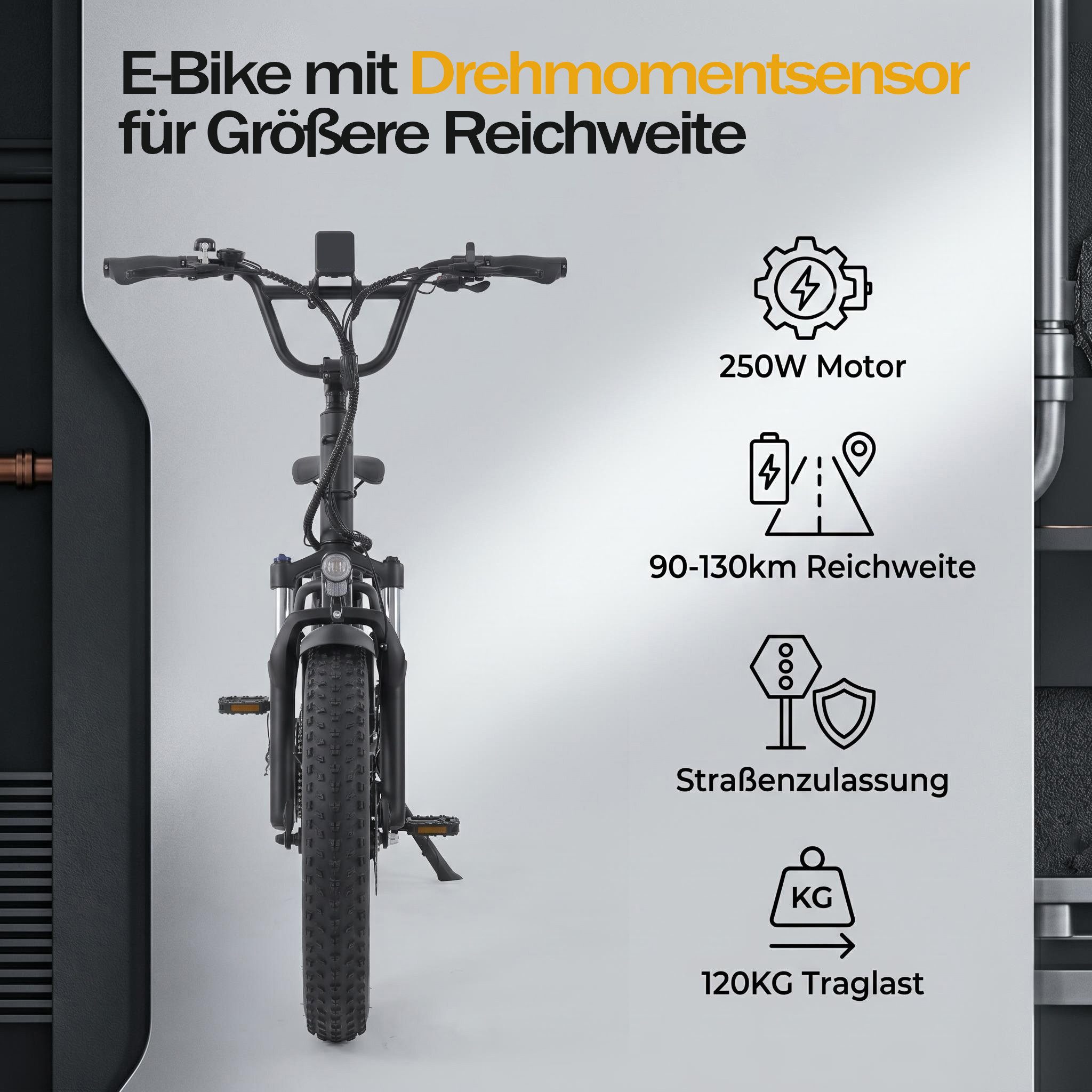 EVERCROSS TECH E-Bike 20×4.0 Fatbike, 7-Gang Shimano, 48V 18Ah abnehmbarer Akku 90-130km, Heckmotor, 864 Wh, NFC+App Entsperrung, 250W Motor Elektrofahrräder für Damen und Herren