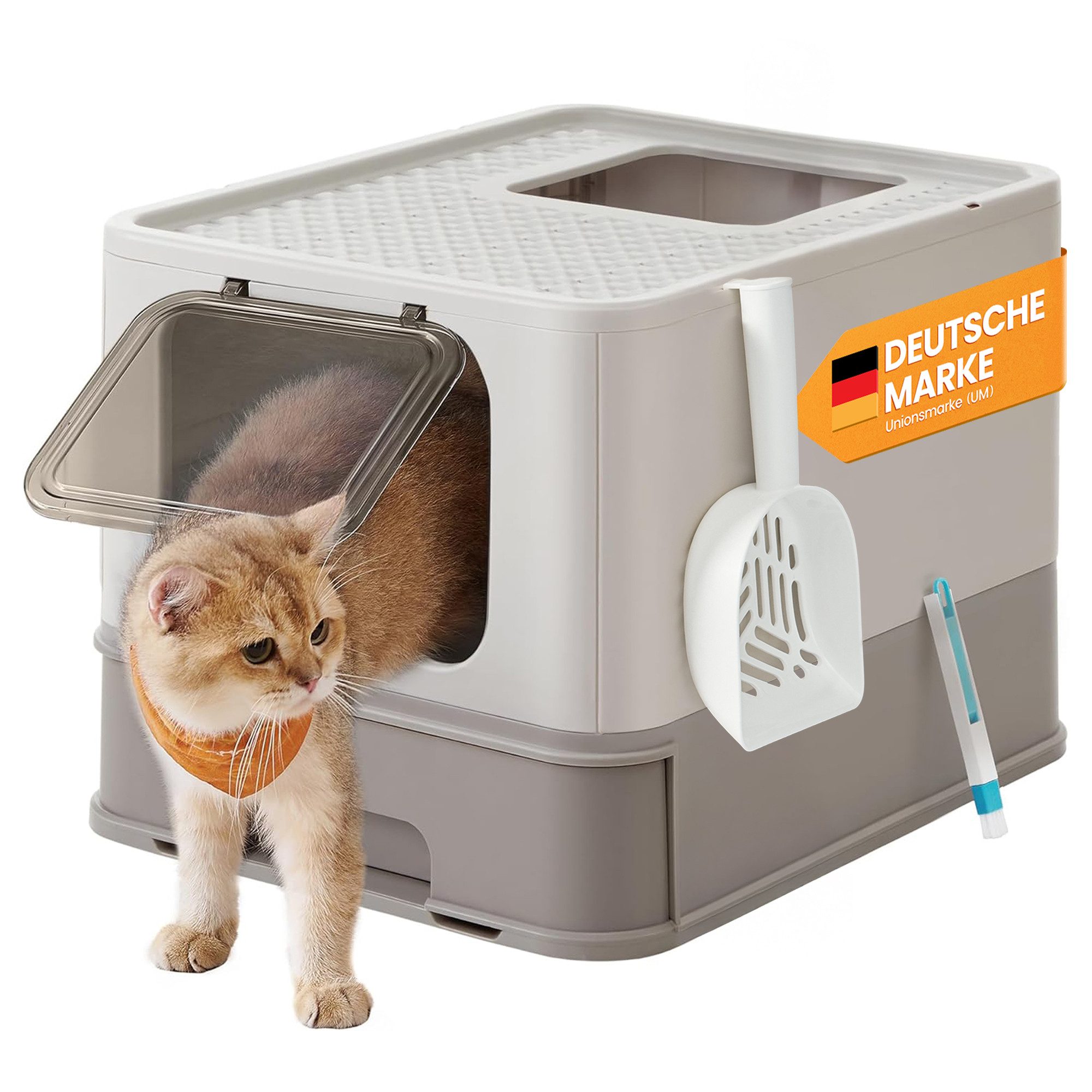 FEANDREA Katzentoilette, Katzenklo, mit Deckel, für Katzen bis 15kg günstig online kaufen