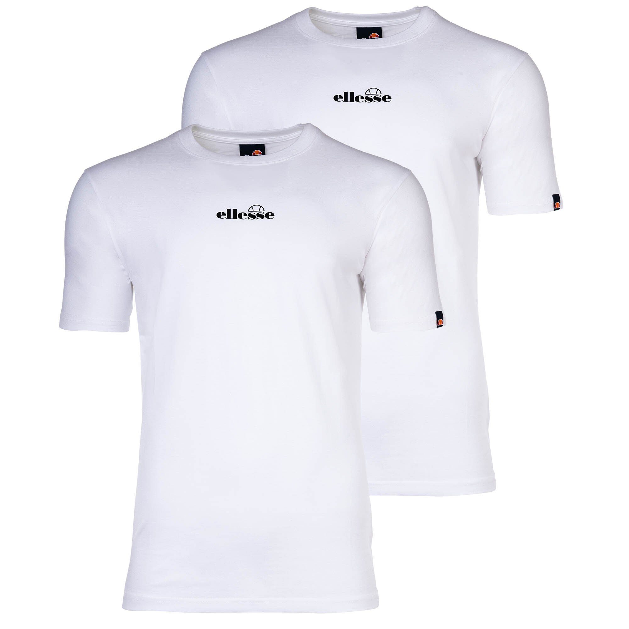 Ellesse T-Shirt Herren T-Shirt, OLLIO, 2er Pack - Oberteil Weiß