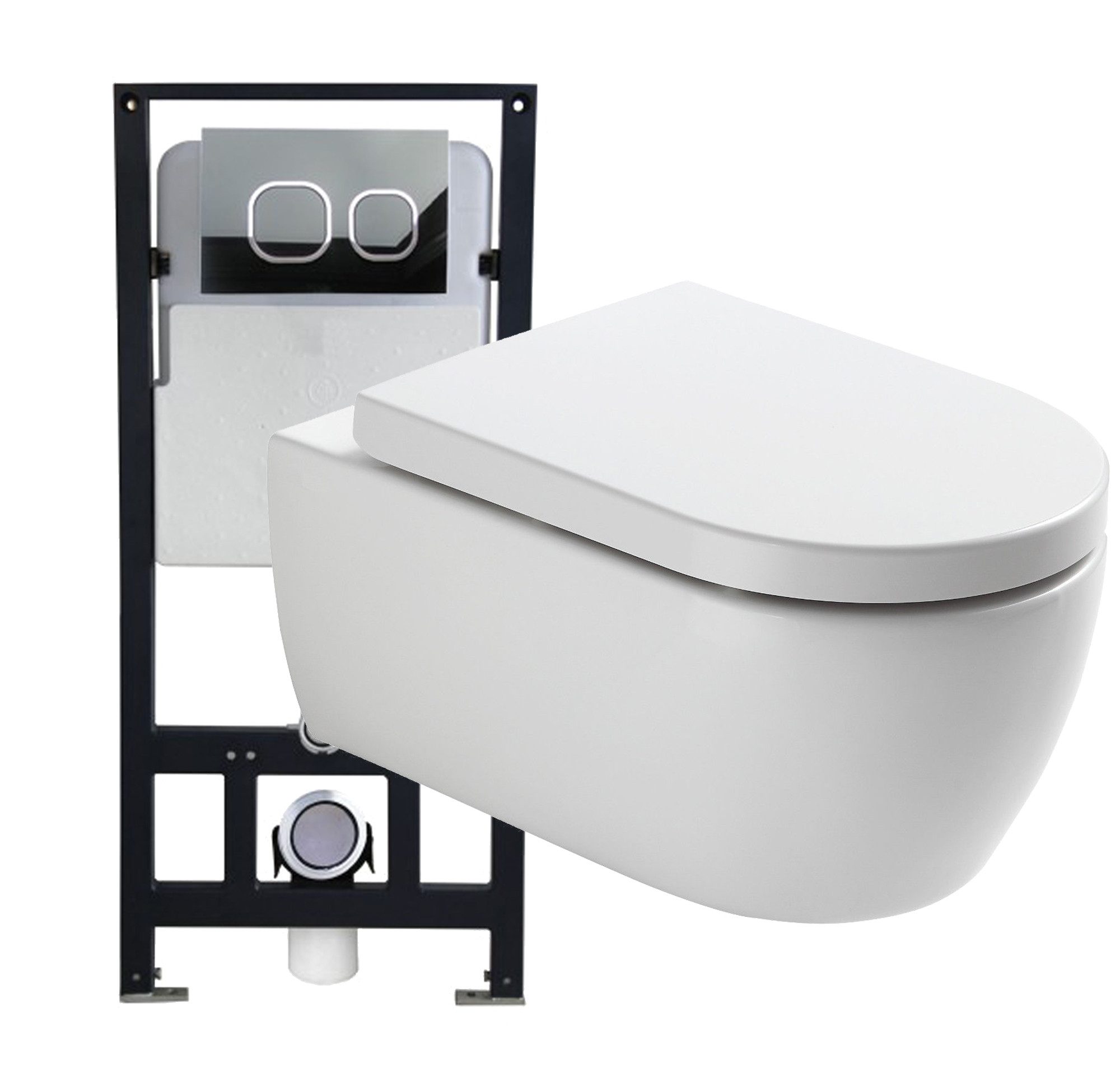Bernstein WC-Komplettset NANO NT2039, Wandmontage, (Vorwand-Set 3-St. WC, Vorwandelement, Betätigungsplatte), Mit Vorwandelement G3004A