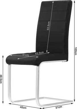 Woltu Freischwinger (Set, 2 St), mit hoher Rückenlehne Samtbezug bis 120kg belastbar