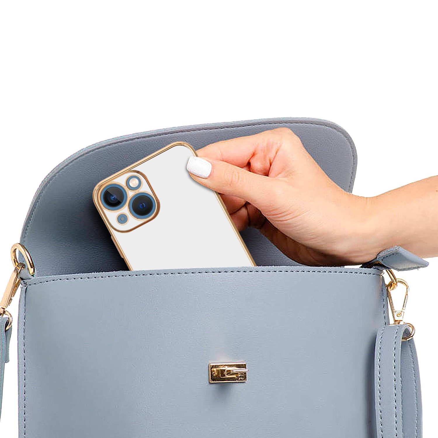 Cadorabo Handyhülle für iPhone 14 PLUS Hülle Apple iPhone 14 PLUS, Schutzhülle - TPU Silikon Hülle - mit Kameraschutz