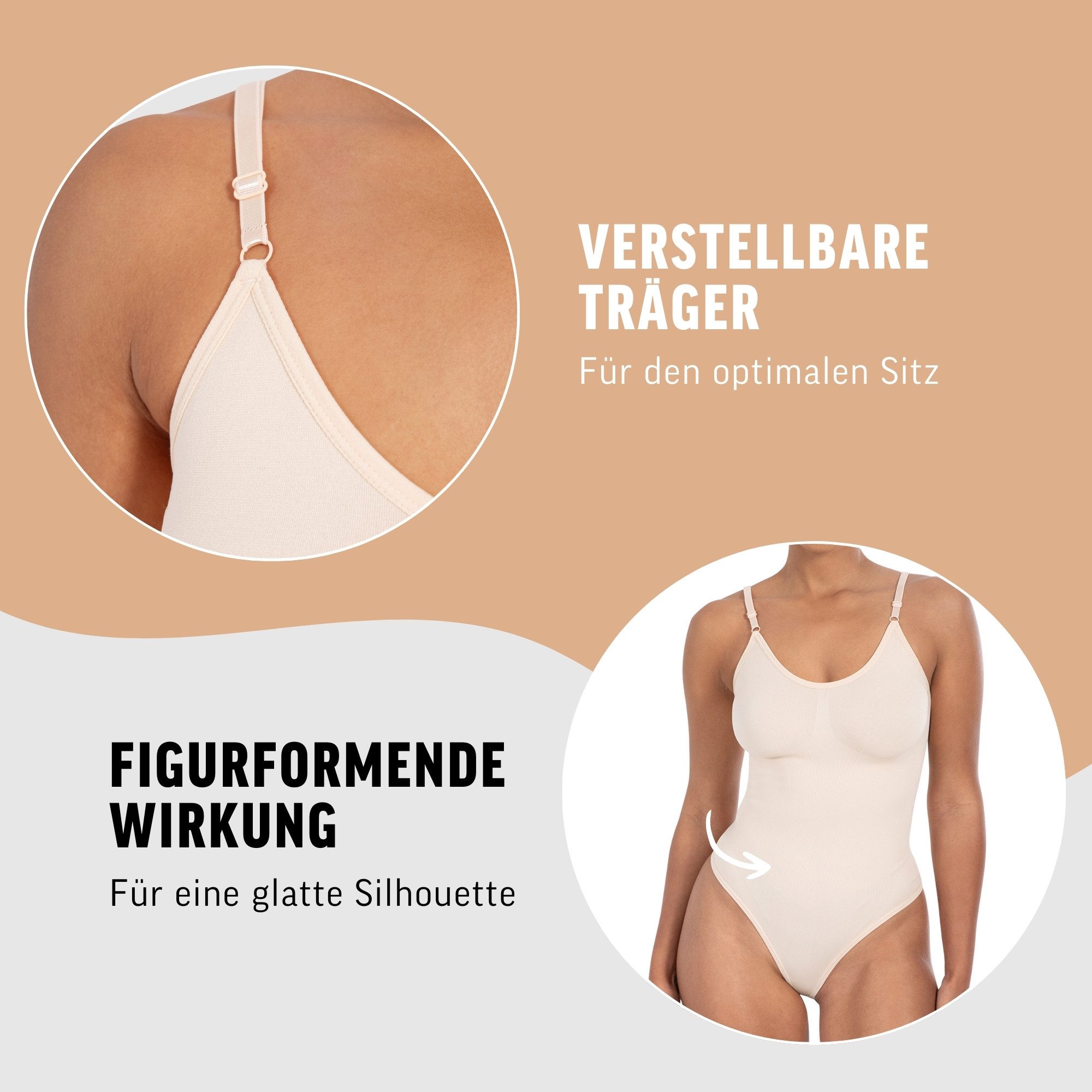 Smilodox Miederbody 3x Nysa Bodysuit, Formbody mit V-Ausschnitt, figurformend Figurformend, Strech, Rückenauschnitt, V-Ausschnitt – Bild 5 von 5