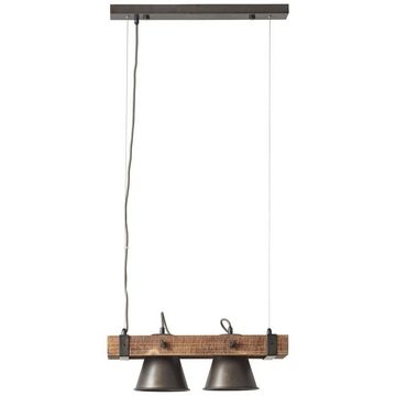 Brilliant Pendelleuchte Decca, Lampe, Decca Pendelleuchte 2flg schwarz stahl, 2x A60, E27, 10W, Holz