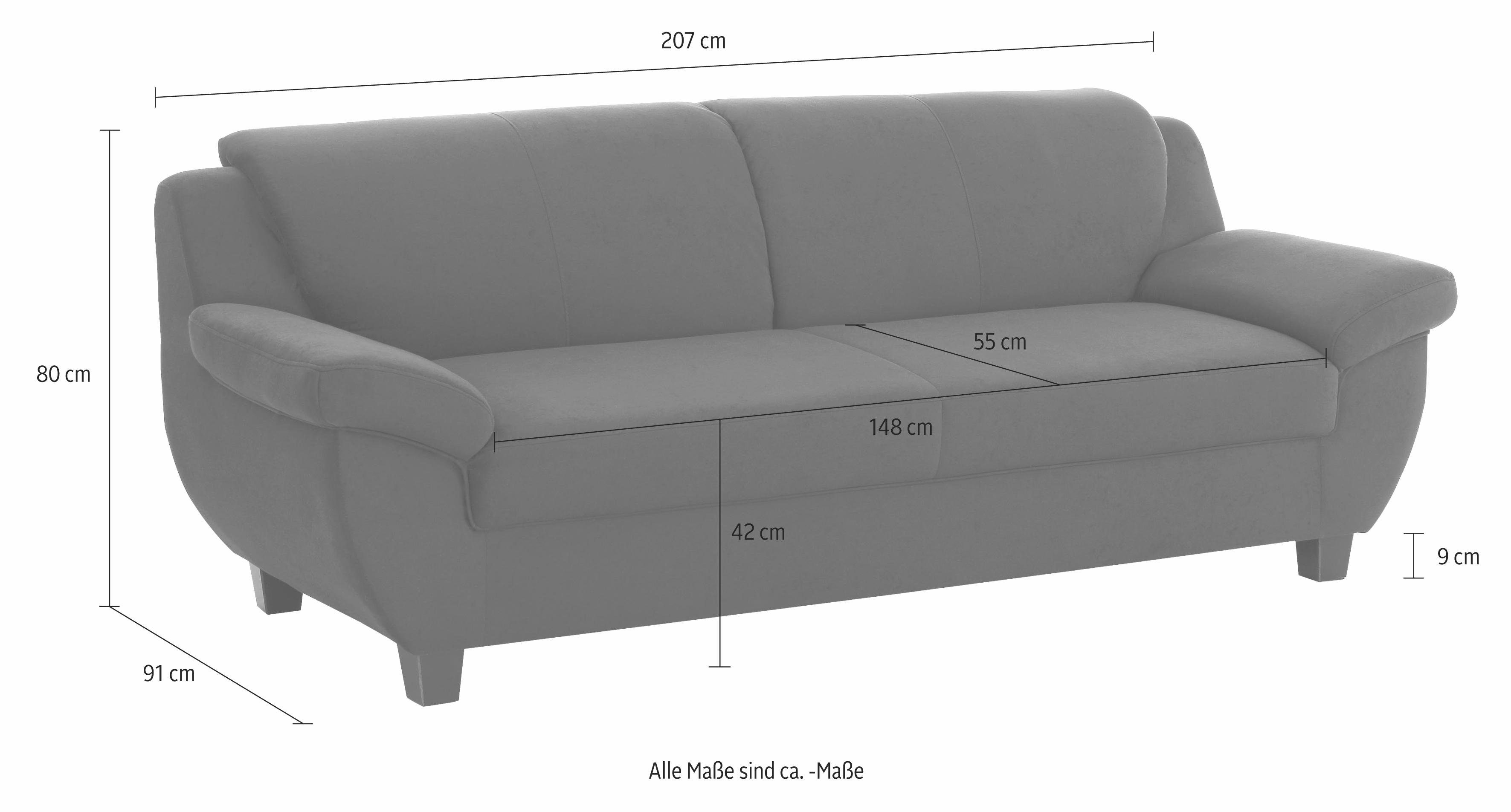 Home affaire 3-Sitzer Yesterday zeitlos und komfortabel, gemütliche Armlehnen, Microfaser, natur – Bild 4 von 4
