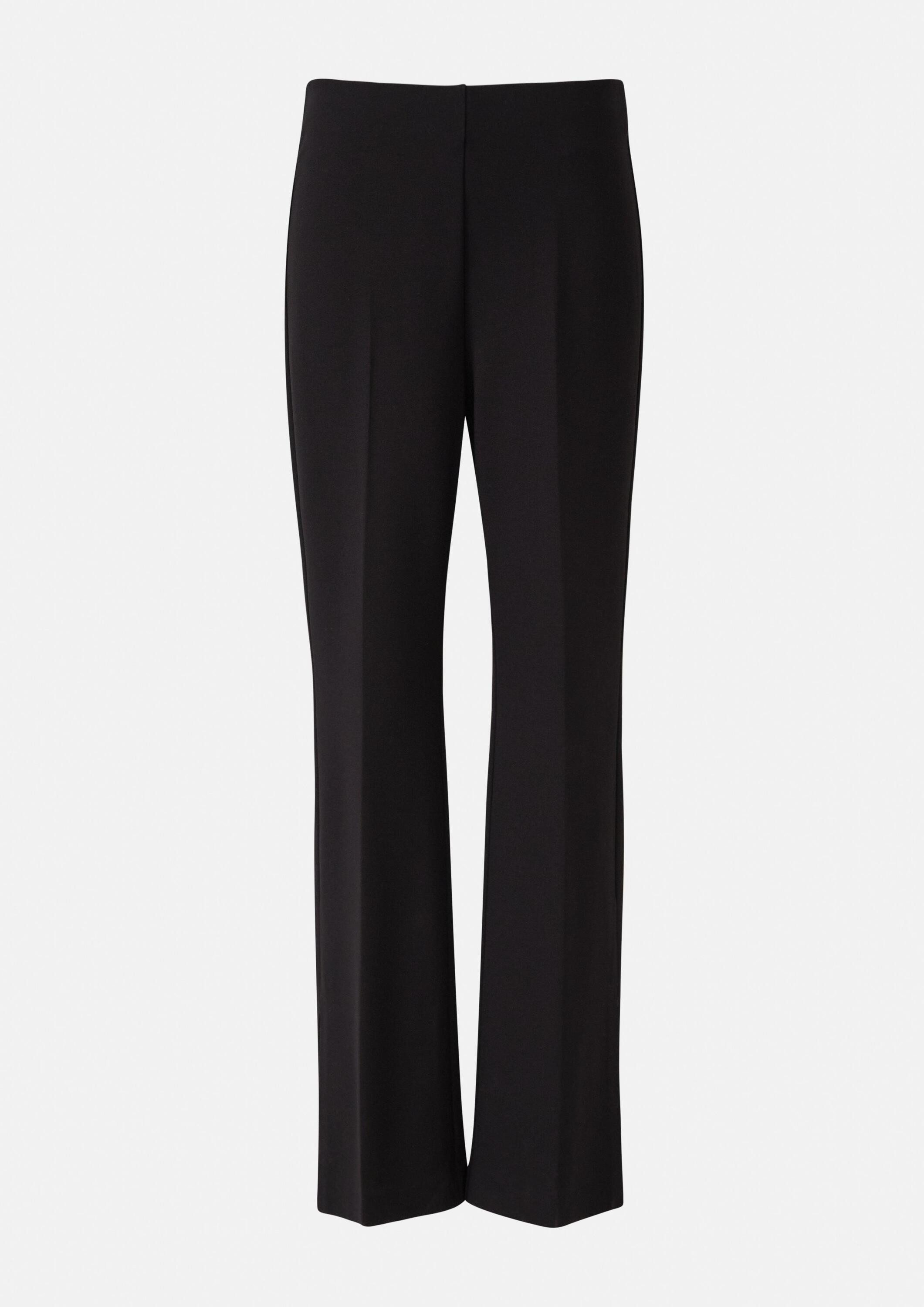 comma Chinos Hose Fließende Jerseyhose mit Flared Leg und Schlitzen am Saum