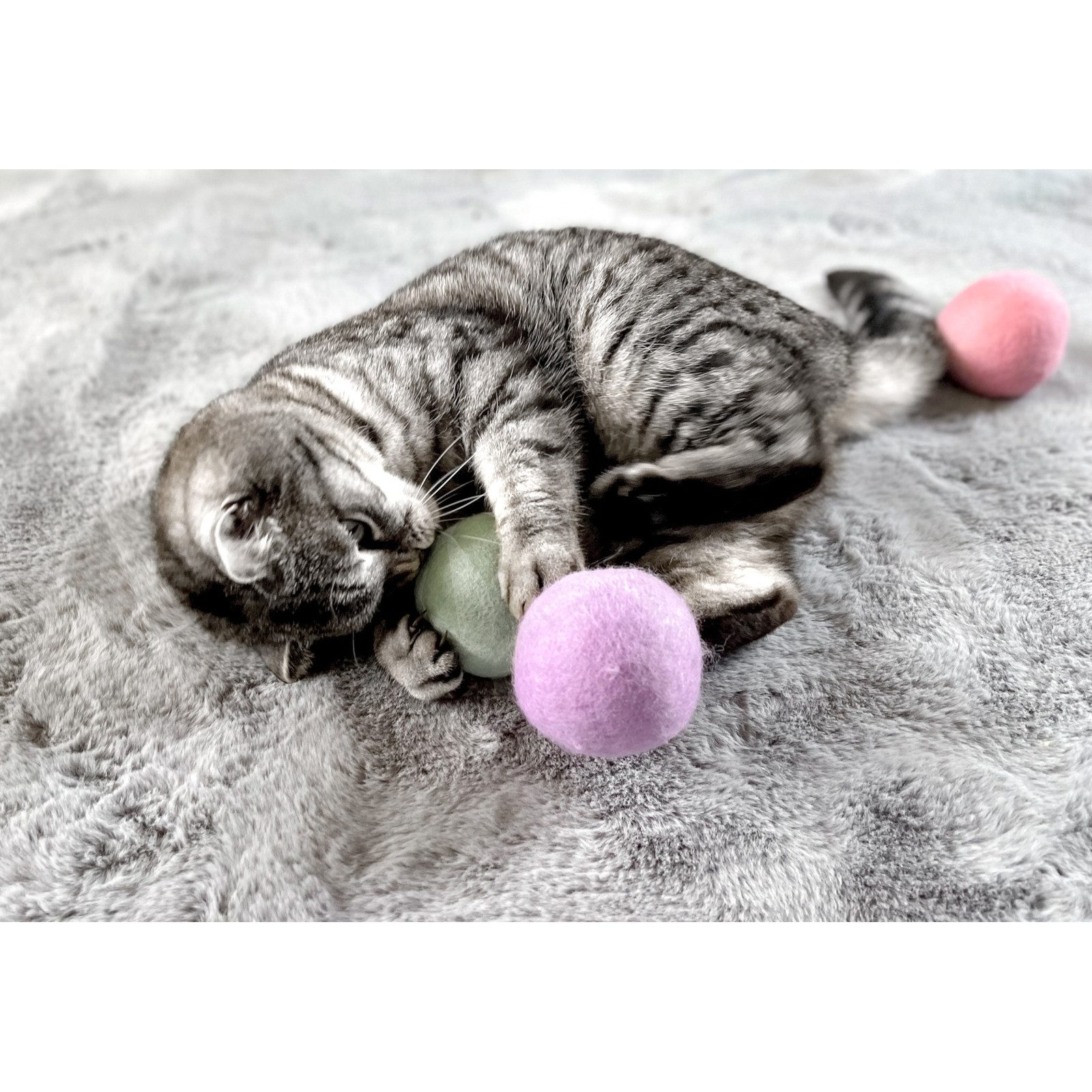 Aumüller Tierball natürliches Katzenspielzeug, 1 Stück, Wollfilzkugel
