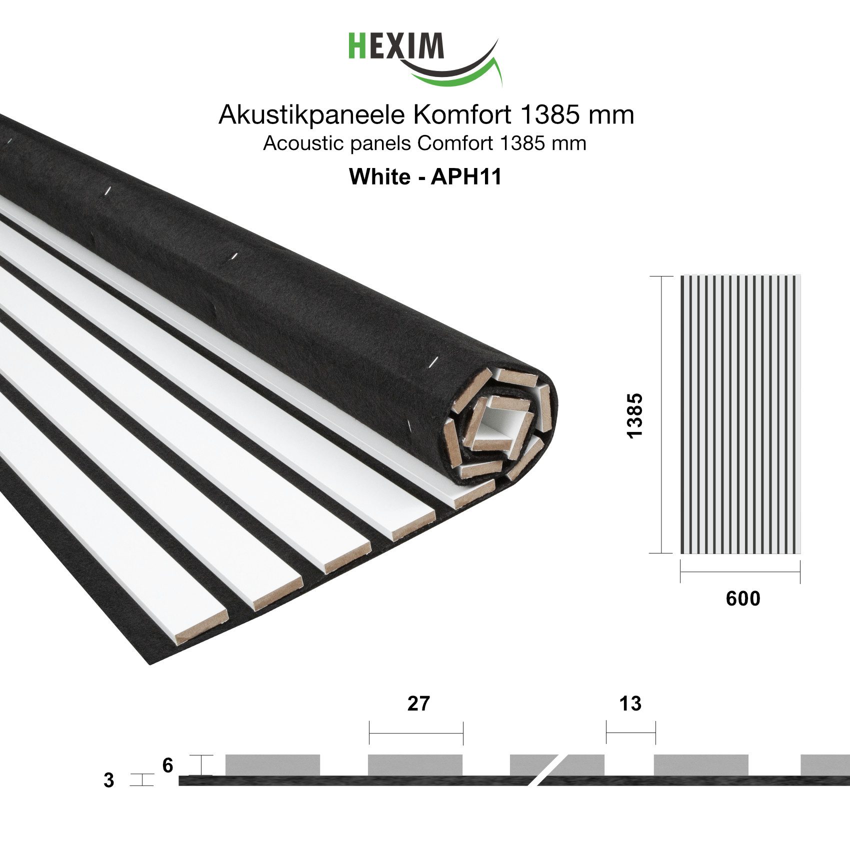 Hexim Wanddekoobjekt APH11 (Akustikpaneele 138,5x60cm - günstig online kaufen