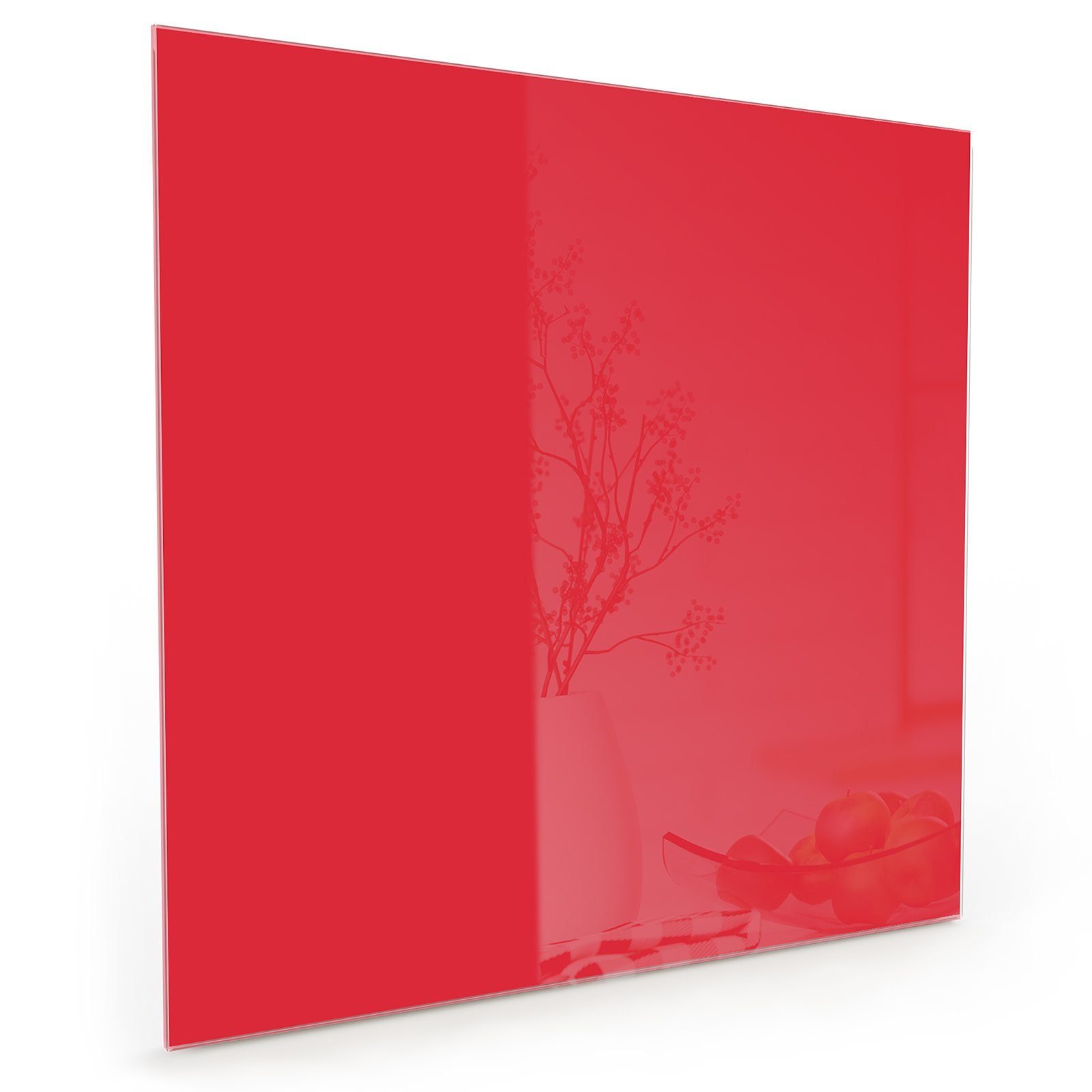 Primedeco Küchenrückwand Spritzschutz Glas Pink-Roter Hintergrund
