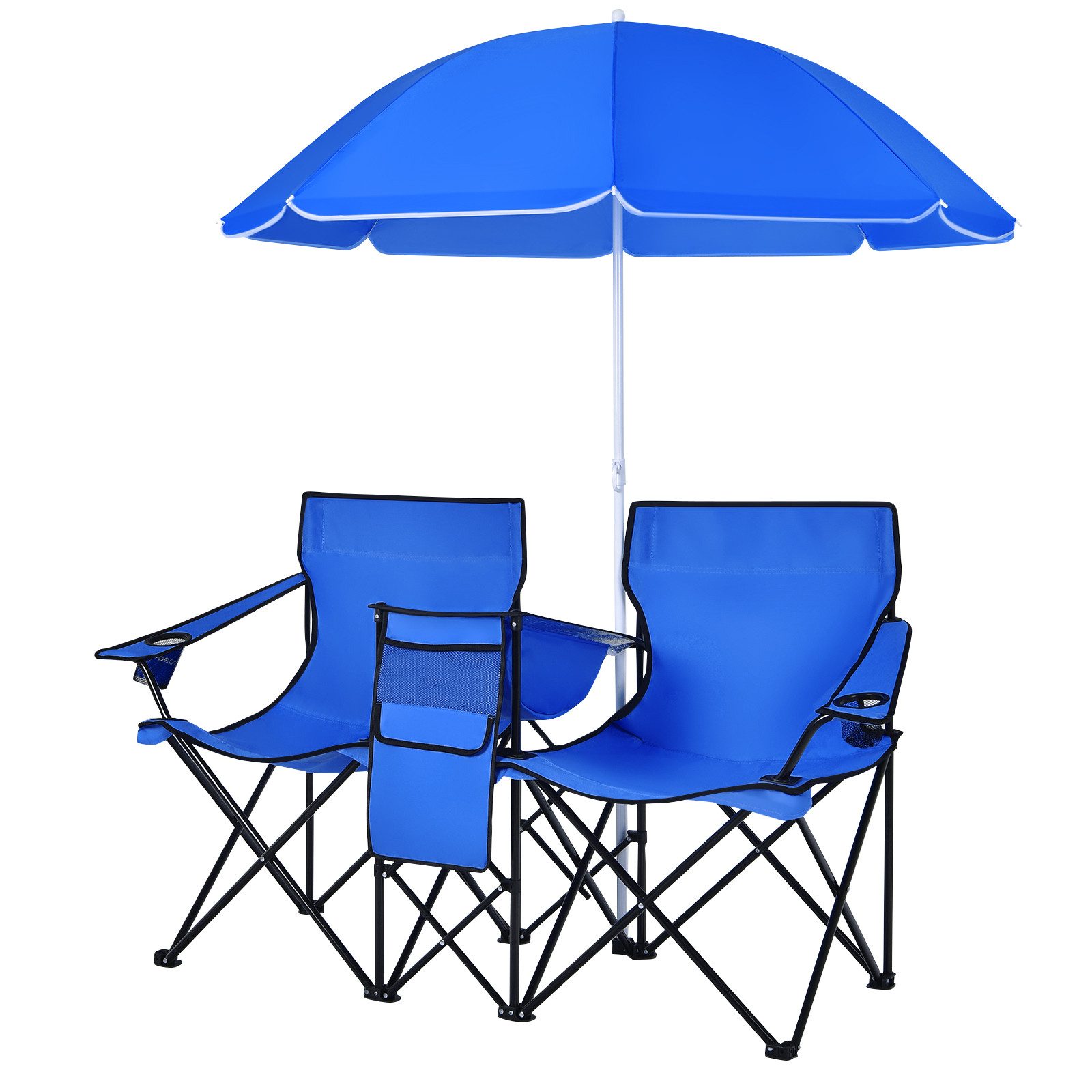 COSTWAY Campingstuhl, mit Sonnenschirm, Getränkehalter & günstig online kaufen