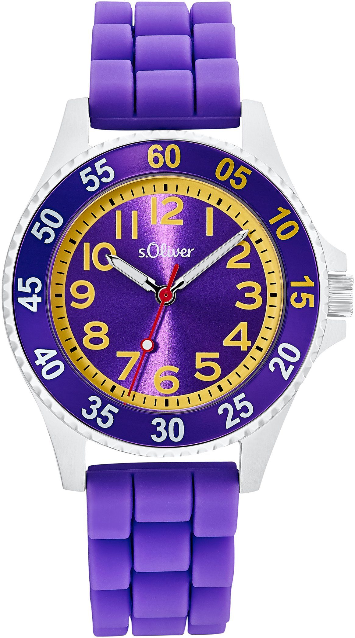 s.Oliver Quarzuhr 2033508, Armbanduhr, Kinderuhr, analog, Silikonarmband, Geschenkidee