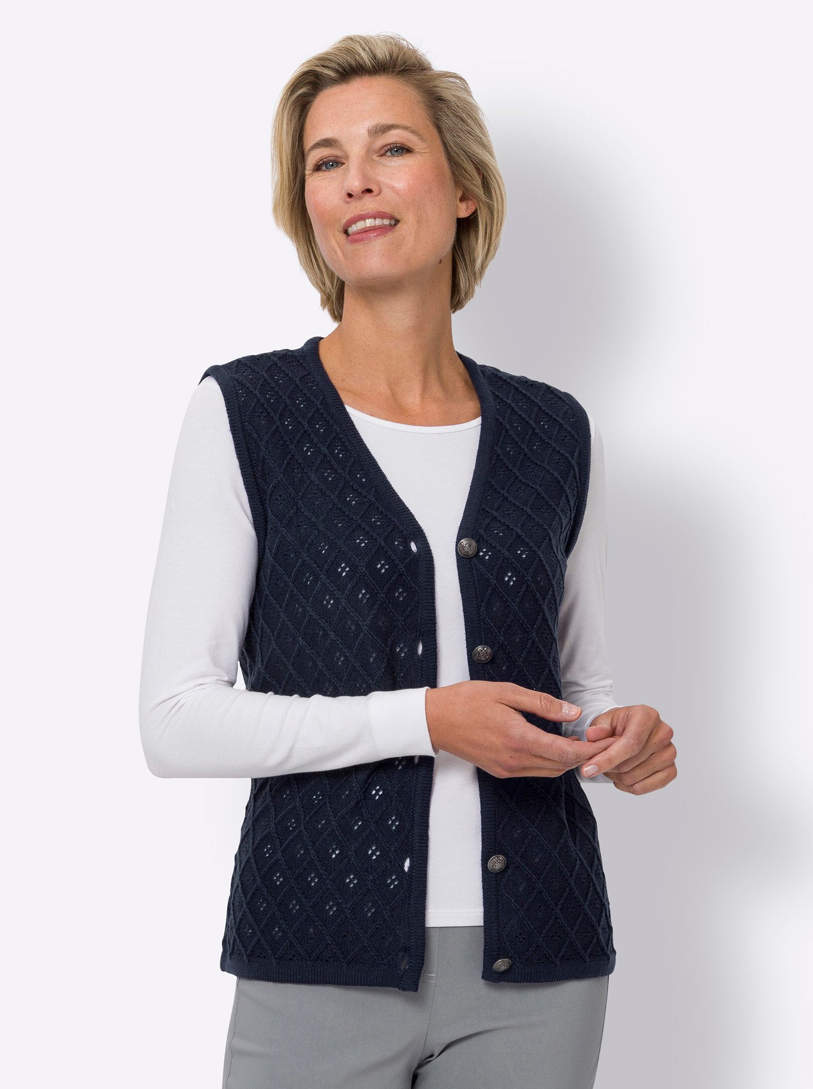 Strickweste Strickweste Ärmellos Ajour