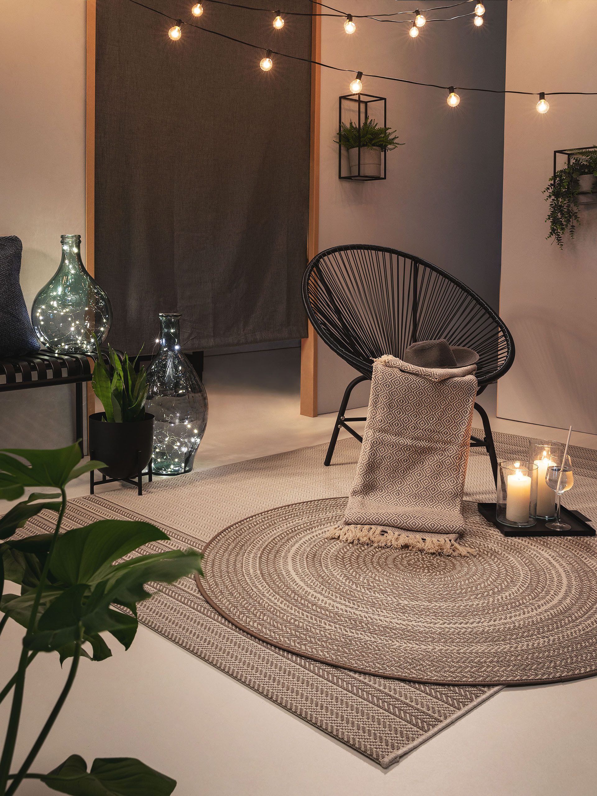 benuta Outdoorteppich Metro, rund, Höhe: 5 mm, Kunstfaser, Berber, Ethno-St günstig online kaufen