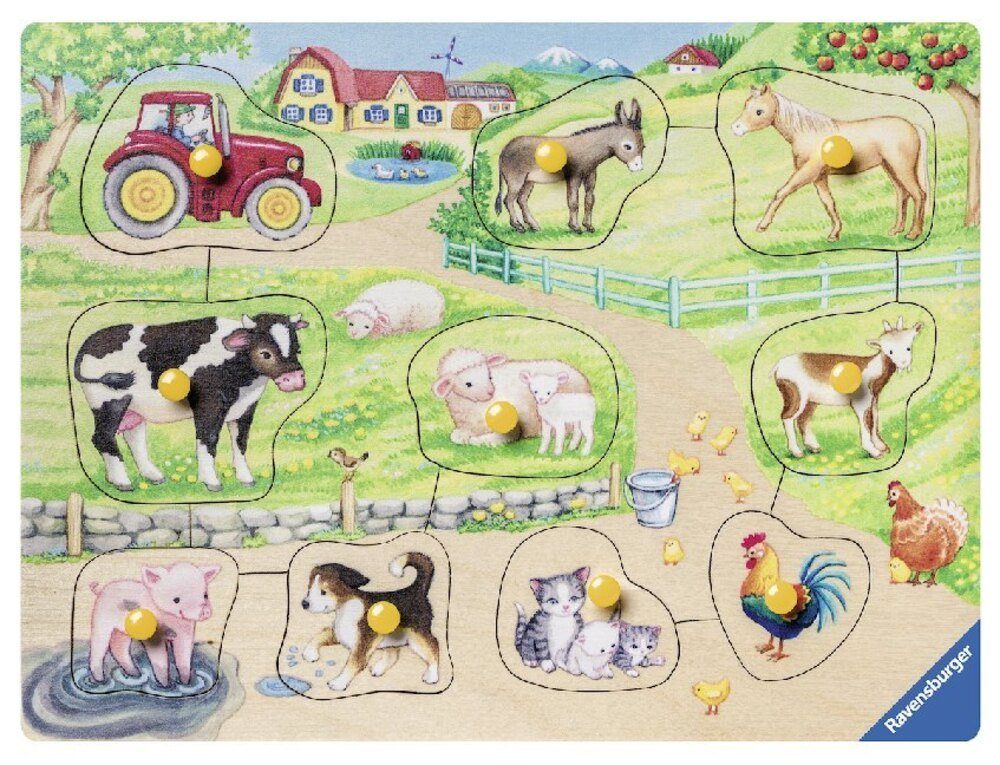 Puzzleteile auf Ravensburger Kinderpuzzle 10 Puzzle Morgens Bauernhof Ravensburger 03689 my..., dem - -