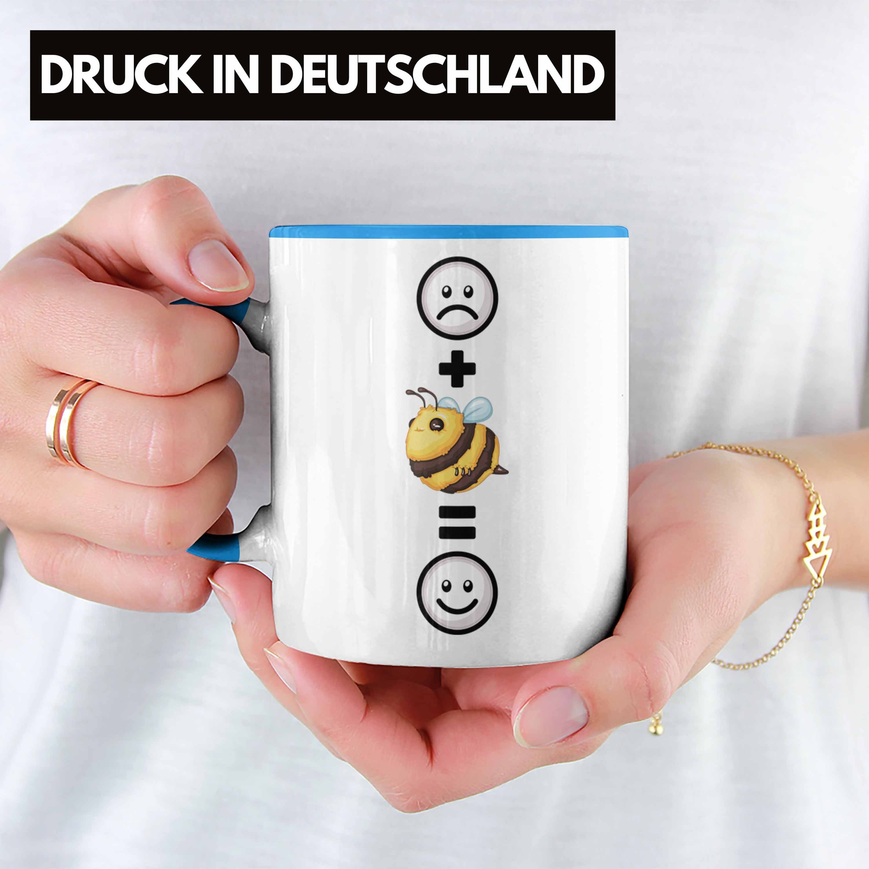 Imker Hummel-Liebhaber Geschenkidee Geschenk Hummel Tasse Blau Trendation für Tasse Lustige