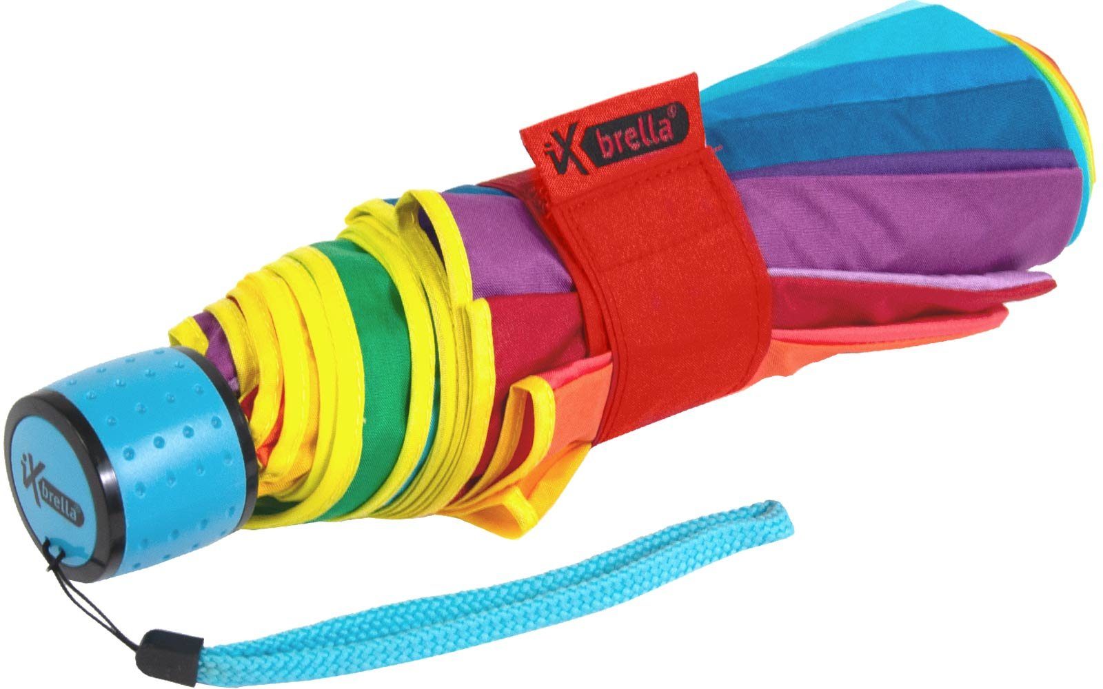 Taschenregenschirm - rainbow farbenfroh 16 farbig, iX-brella 16-color pocket iX-brella kleiner Taschenschirm