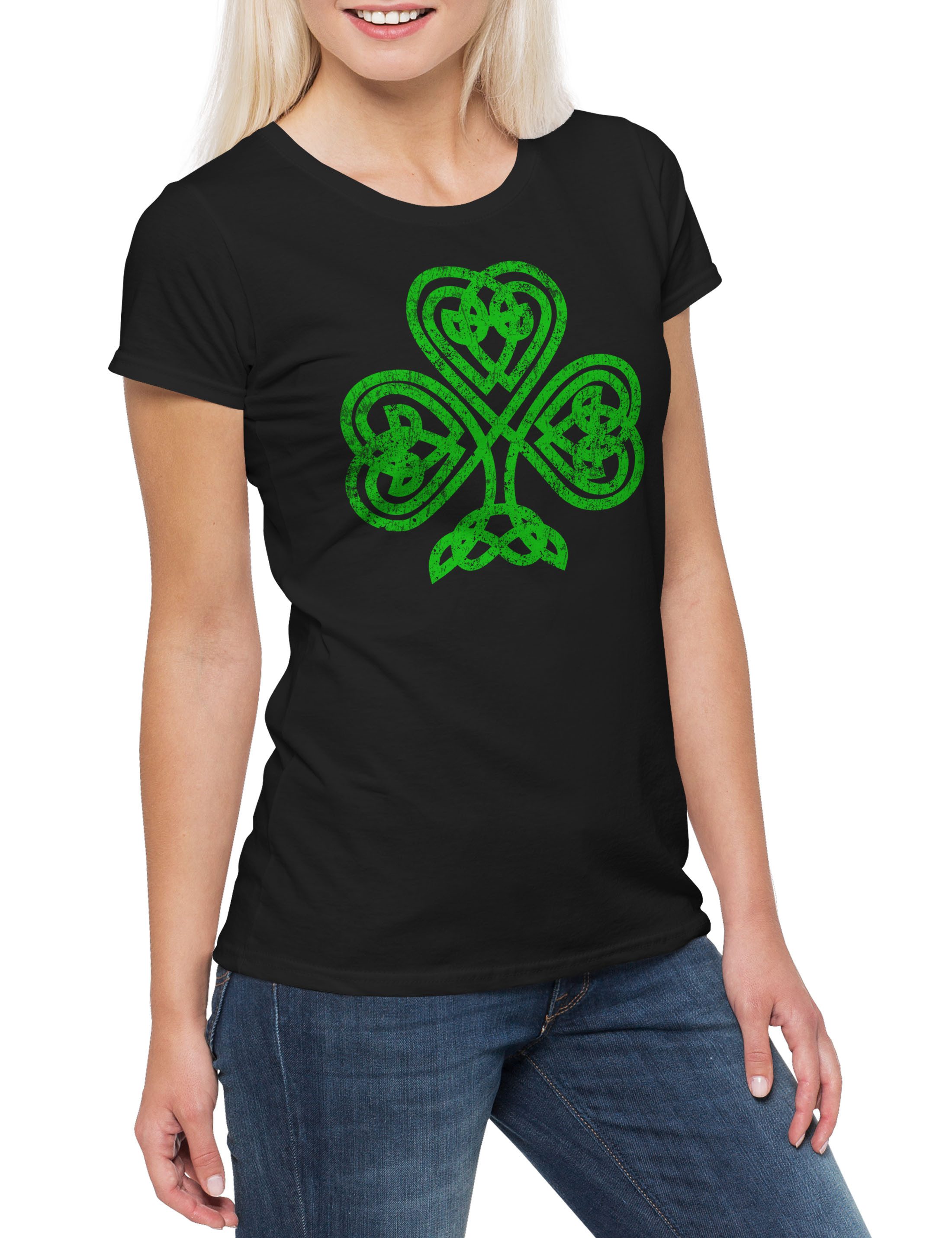 Print-Shirt Shamrock Irish Knot I Damen T-Shirt Cloverleaf Irland Ireland