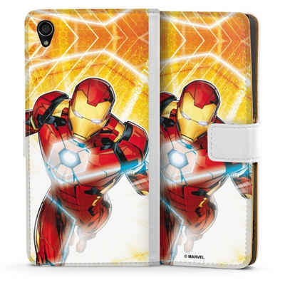 DeinDesign Handyhülle Iron Man on Fire, Sony Xperia Z3 Hülle Handy Flip Case Wallet Cover Handytasche Leder