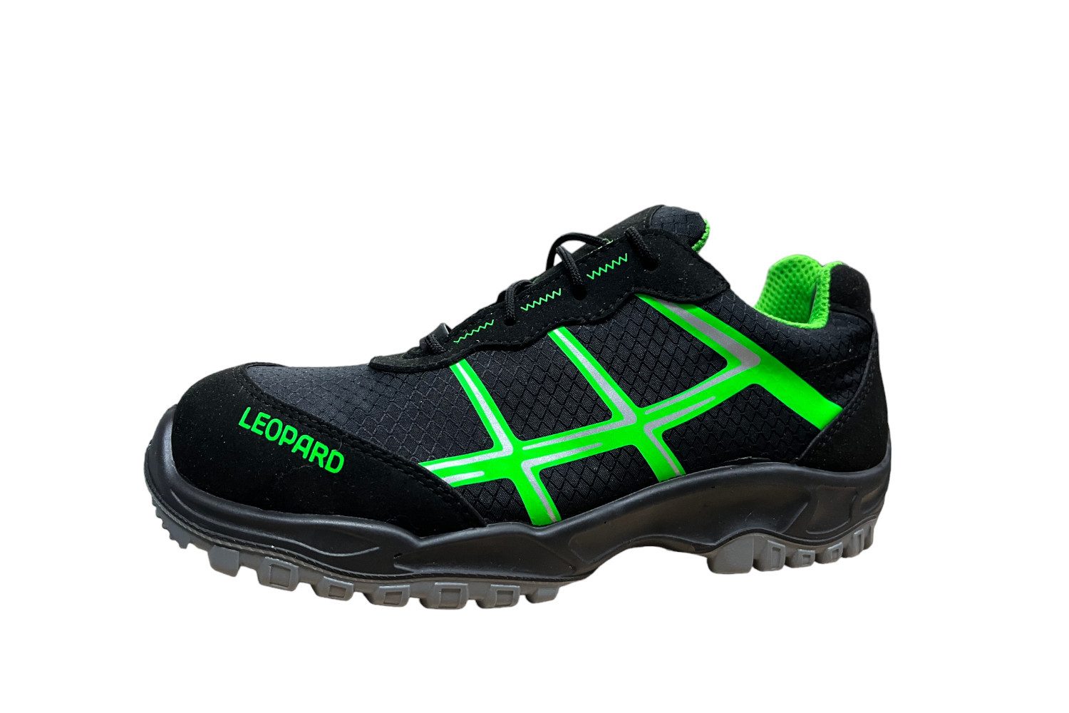 LEOPARD LEOPARD Herren Sicherheitshalbschuh E0435 schwarz/neongrün Arbeitsschuh
