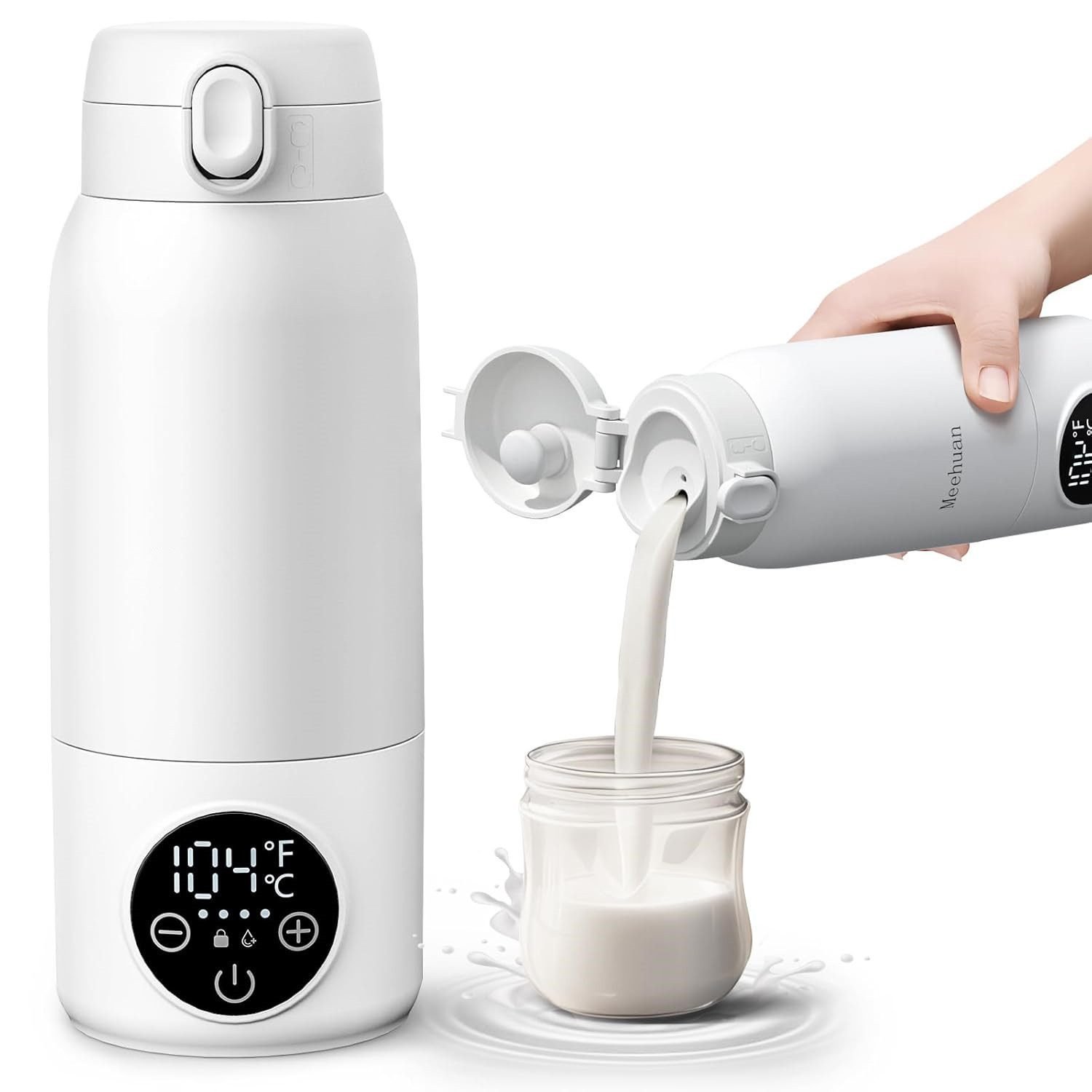 Babyflaschenwärmer Tragbarer Baby Flaschenwärmer für unterwegs, 500ml Akku-Betrieb