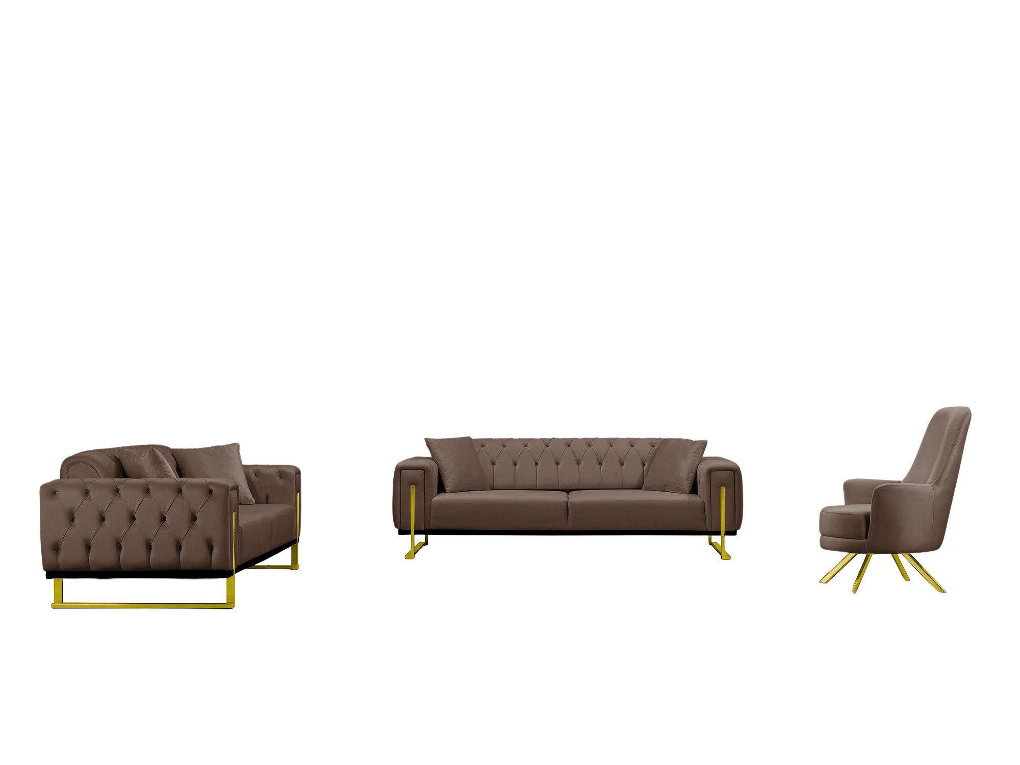 Palms-Store Sofa Valenci 6 Stoff-farben & 3 Kufen Farben, frei kombinierbar, mit Bettfunktion